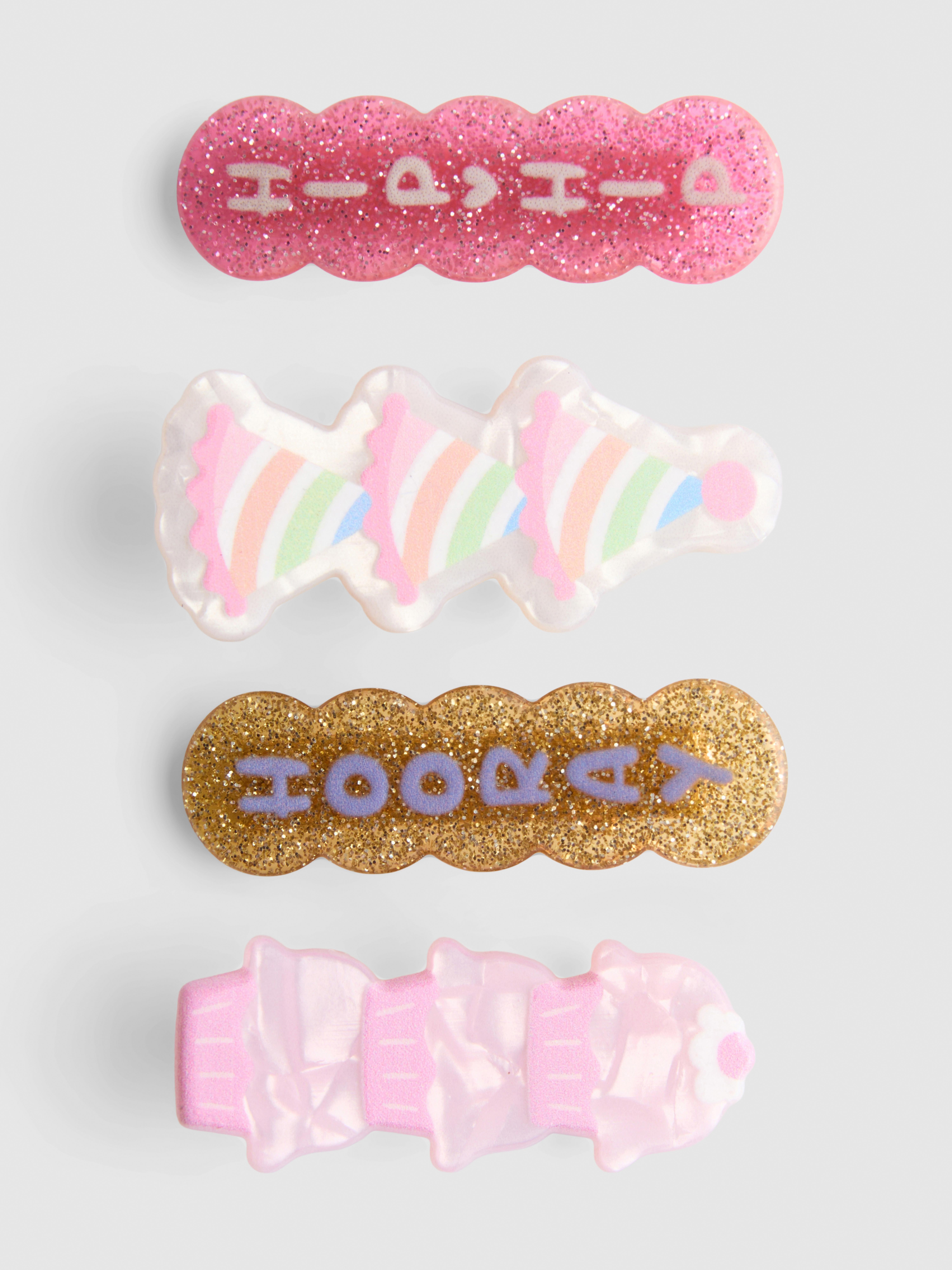 4pk Birthday Party Hair Clips
