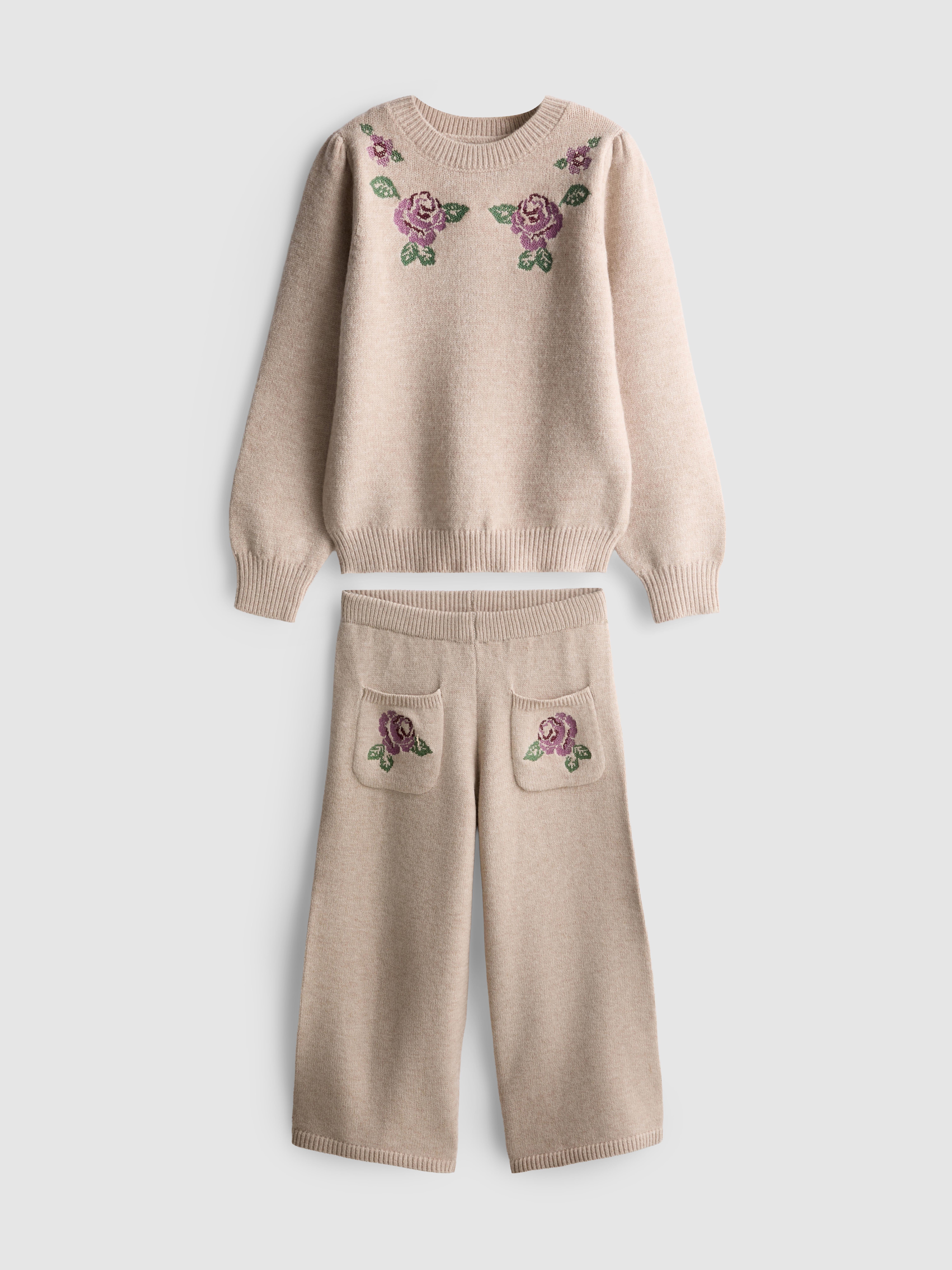 1-12yrs | The Edit Wool Blend Sweater and Knit Pants Set