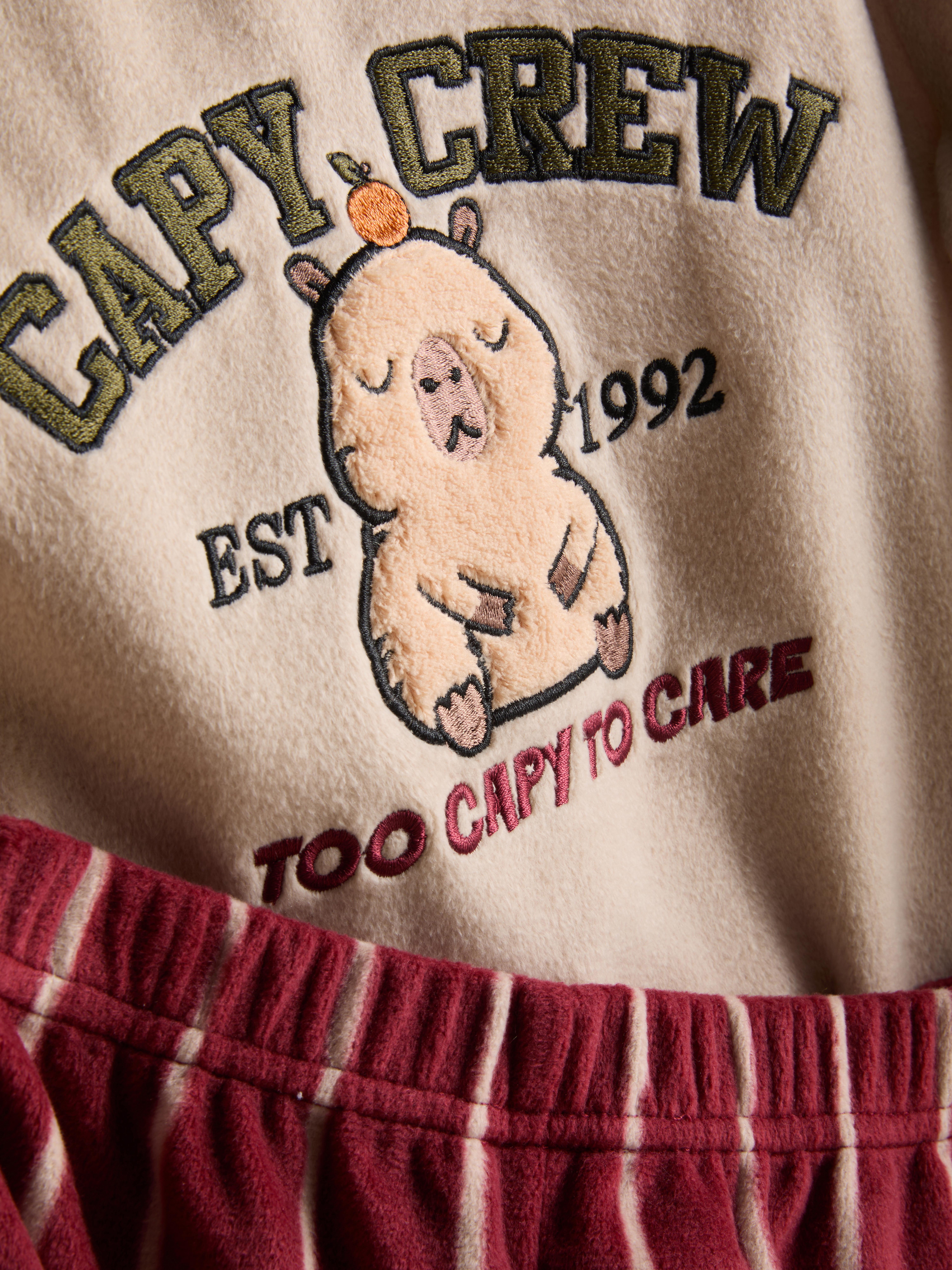 Boys Stone 1-9yrs | Capybara Graphic Fleece Pyjamas | Primark