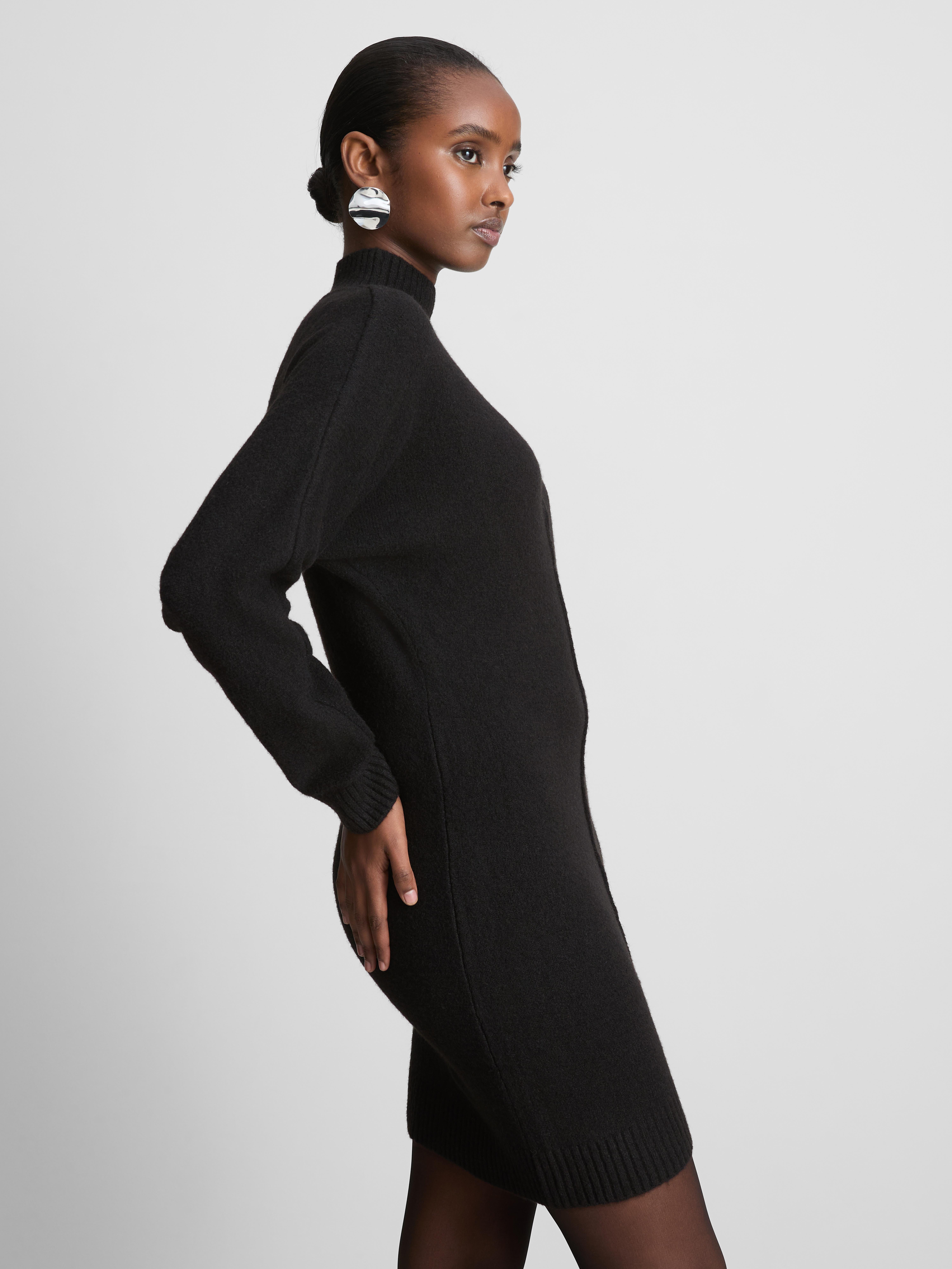 Knitted Seam-Detail Mini Dress