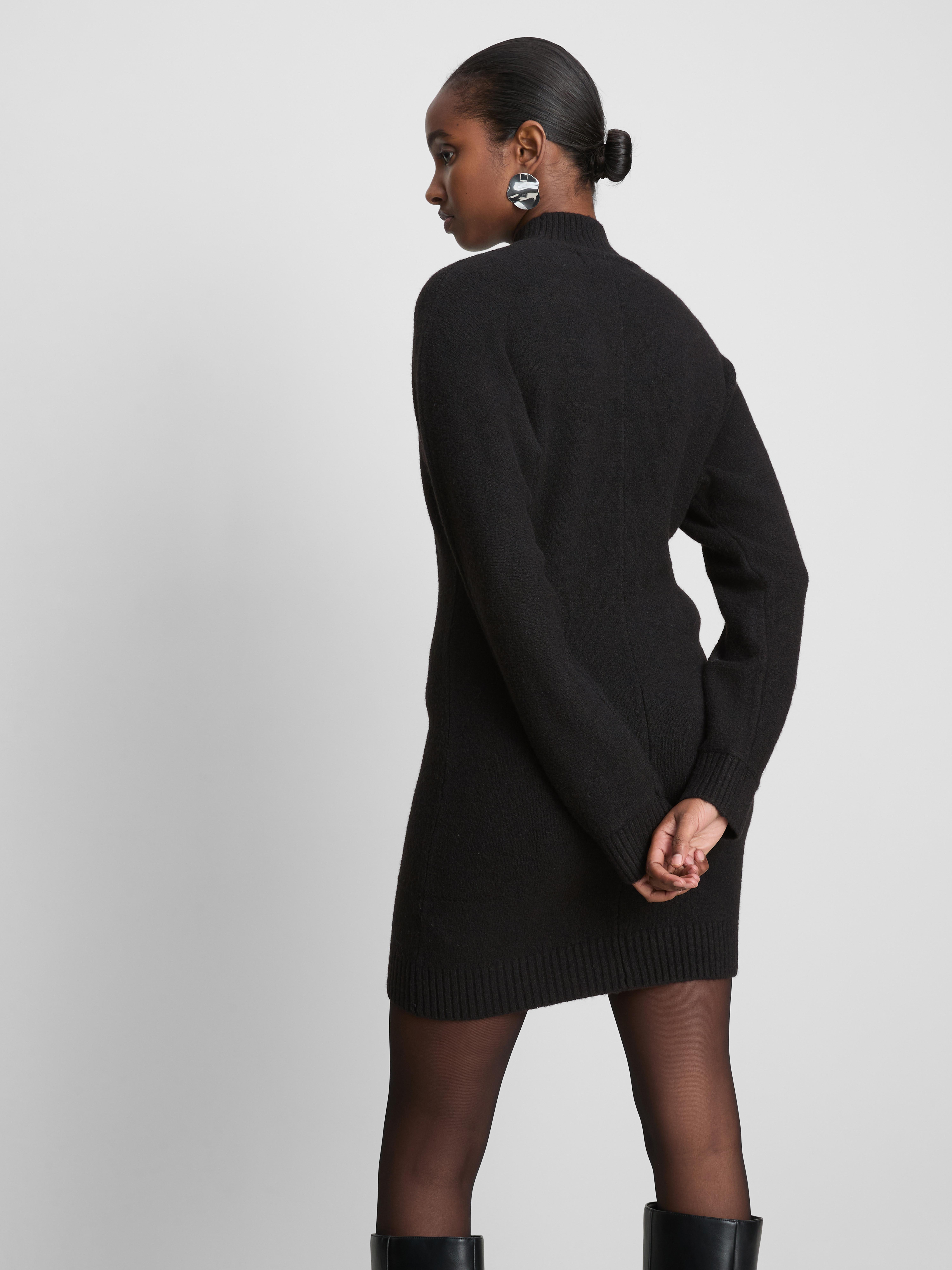 Knitted Seam-Detail Mini Dress