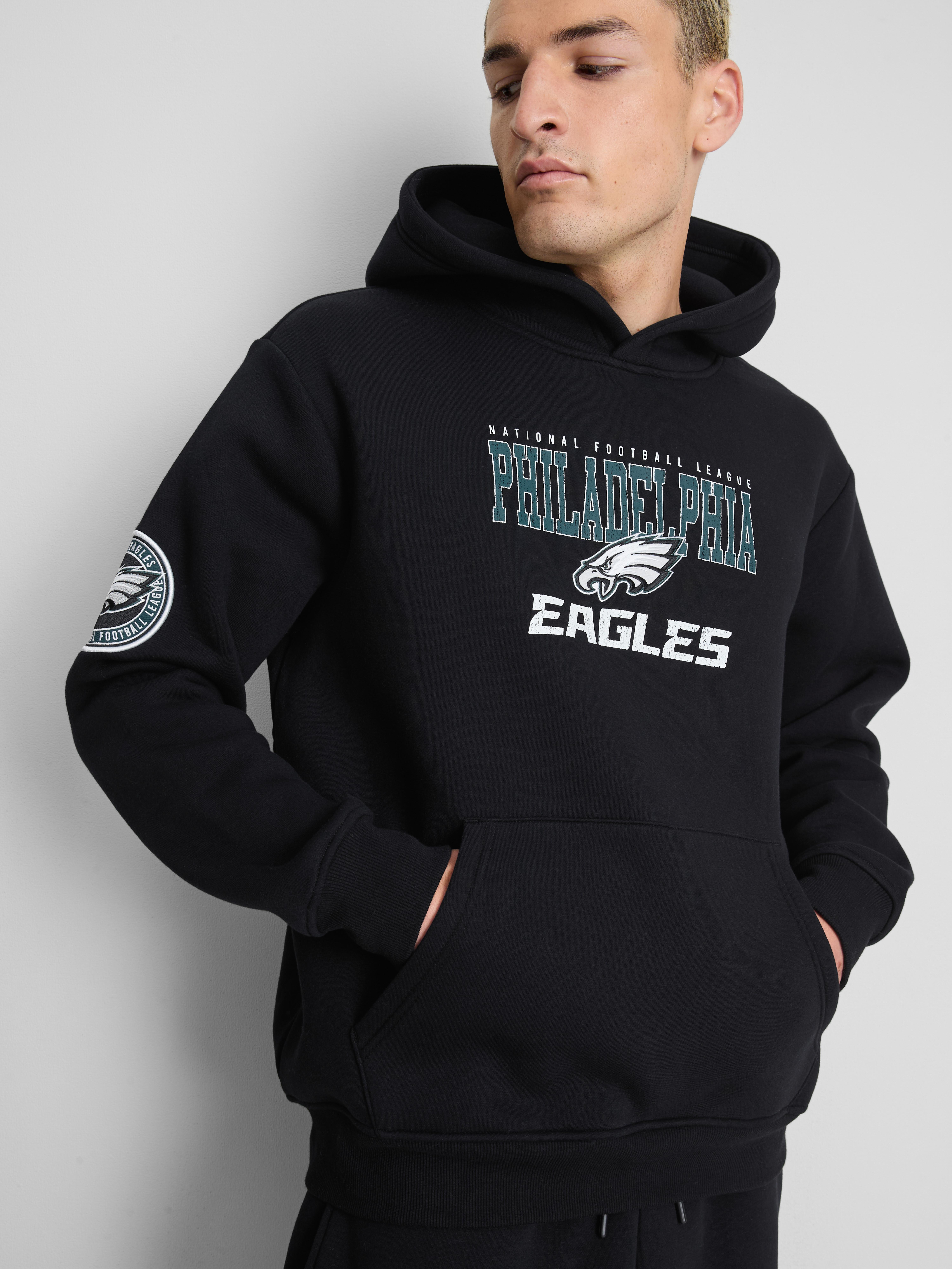 Men's Black NFL Philadelphia Eagles Cotton-Rich Hoodie | Primark