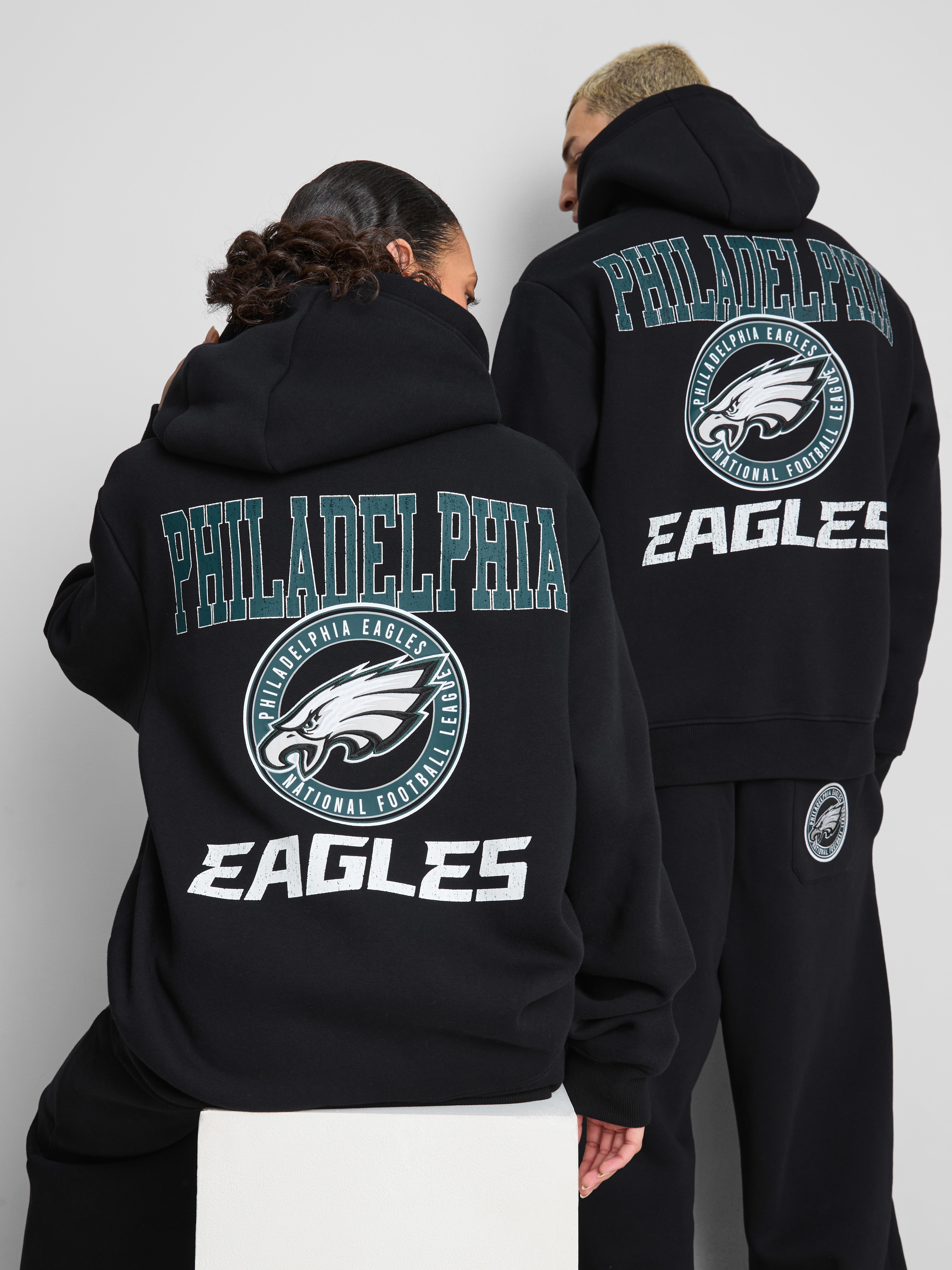 Men's Black NFL Philadelphia Eagles Cotton-Rich Hoodie | Primark