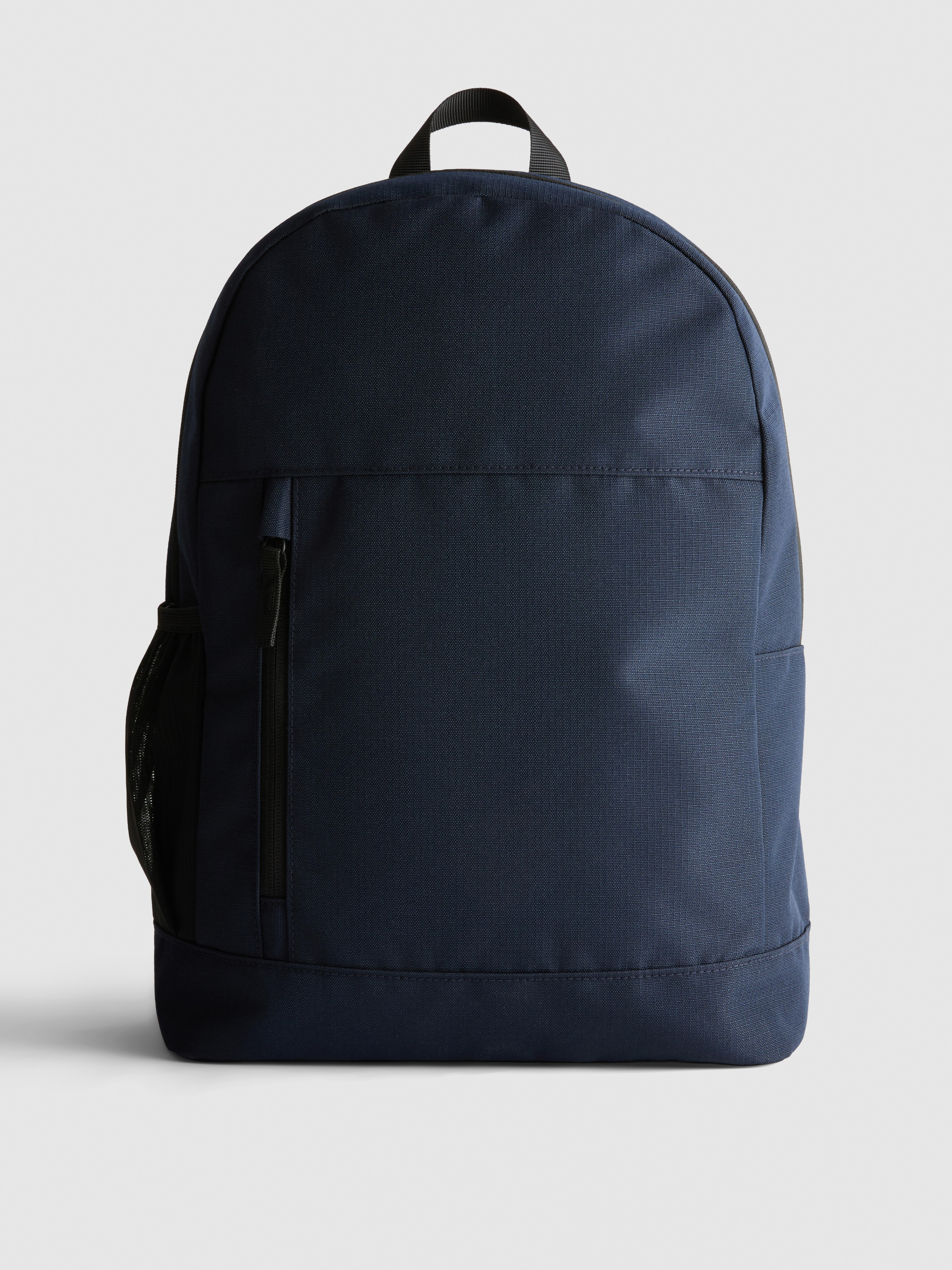 Men's Navy Zip Pocket Backpack | Primark