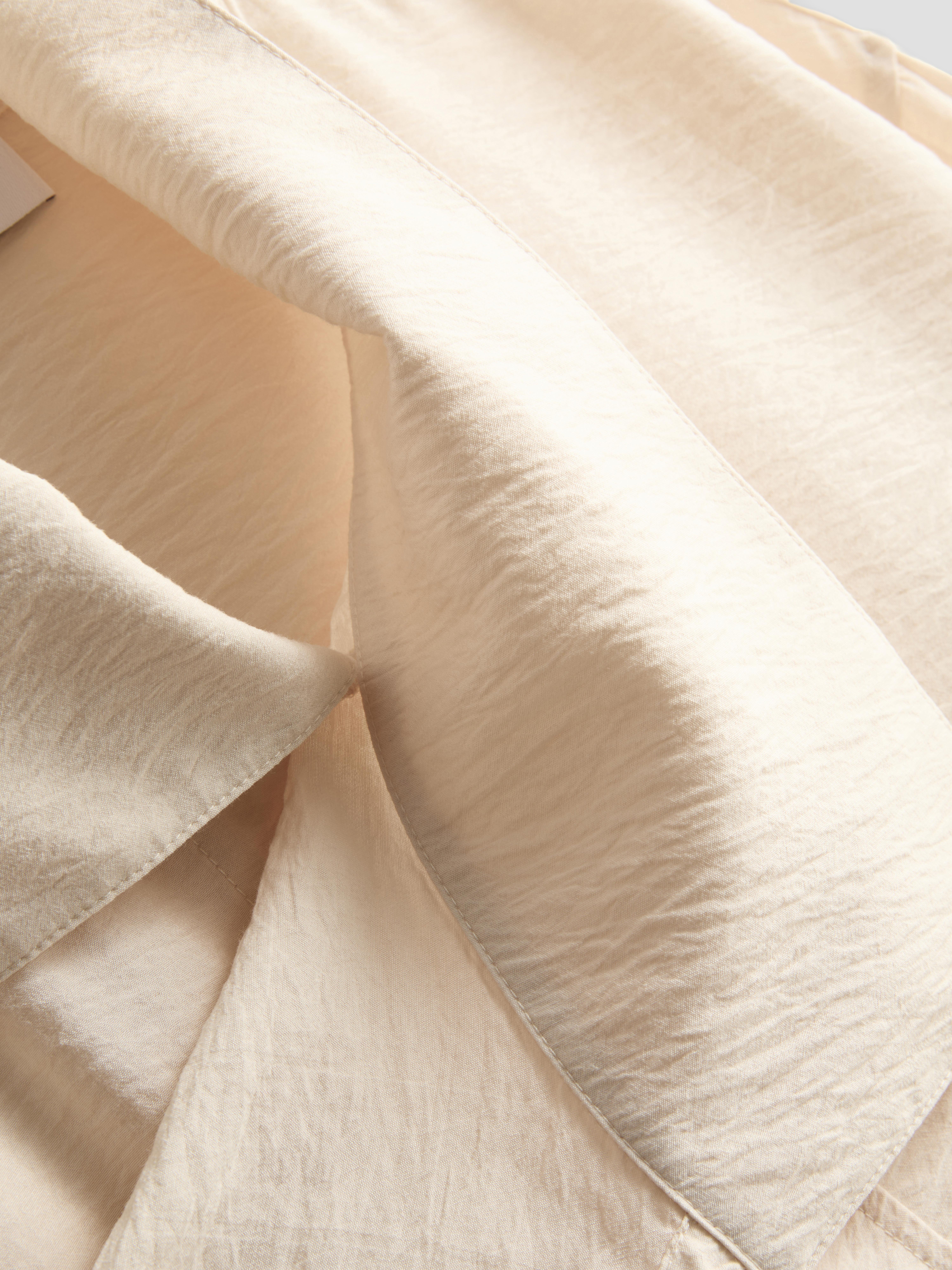 High Funnel Neck Button Detail Blouse