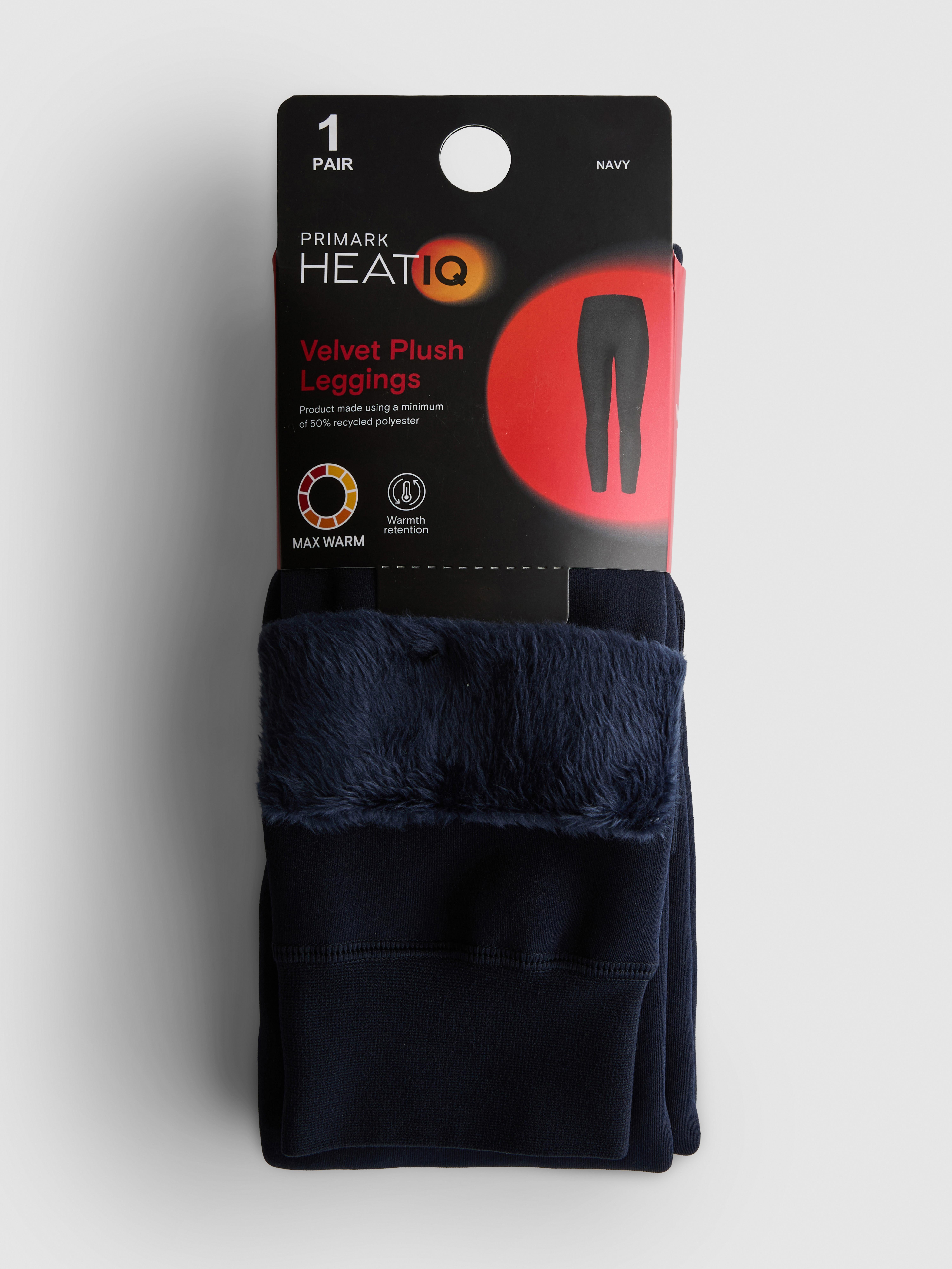 1pk Heat IQ Navy Velvet Plush Leggings