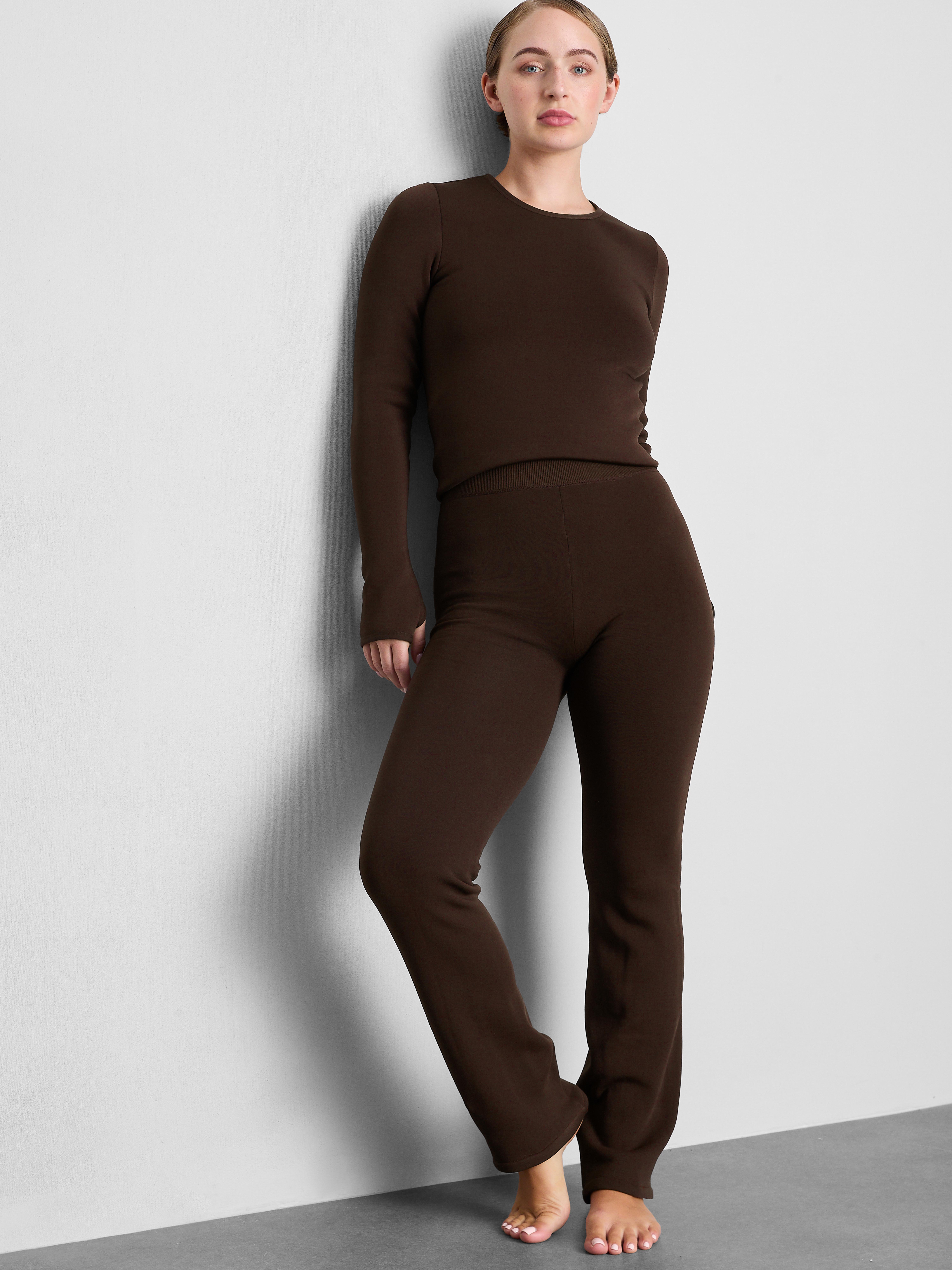 Legging évasé en velours duveteux