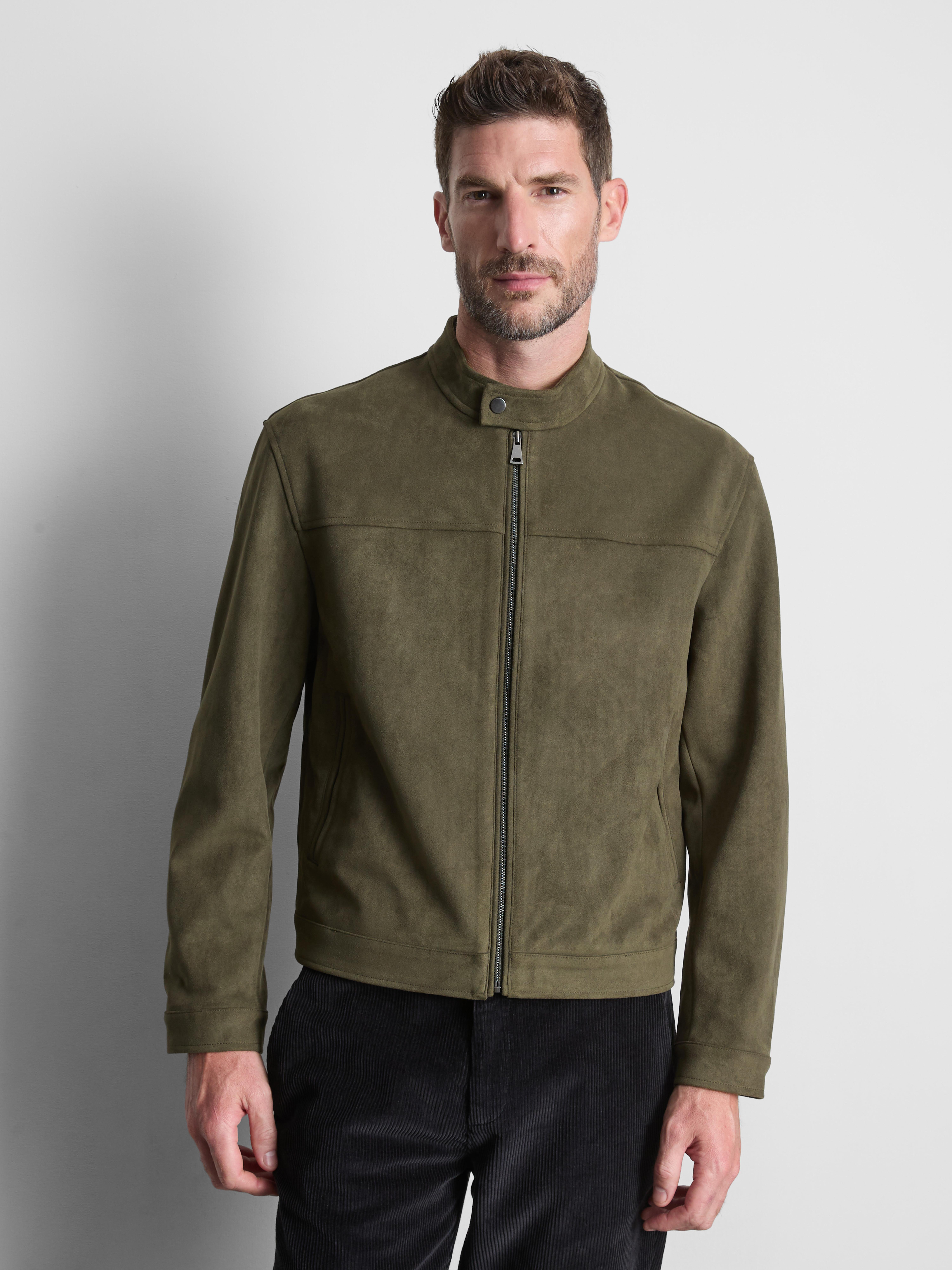 Faux Suede Biker Jacket