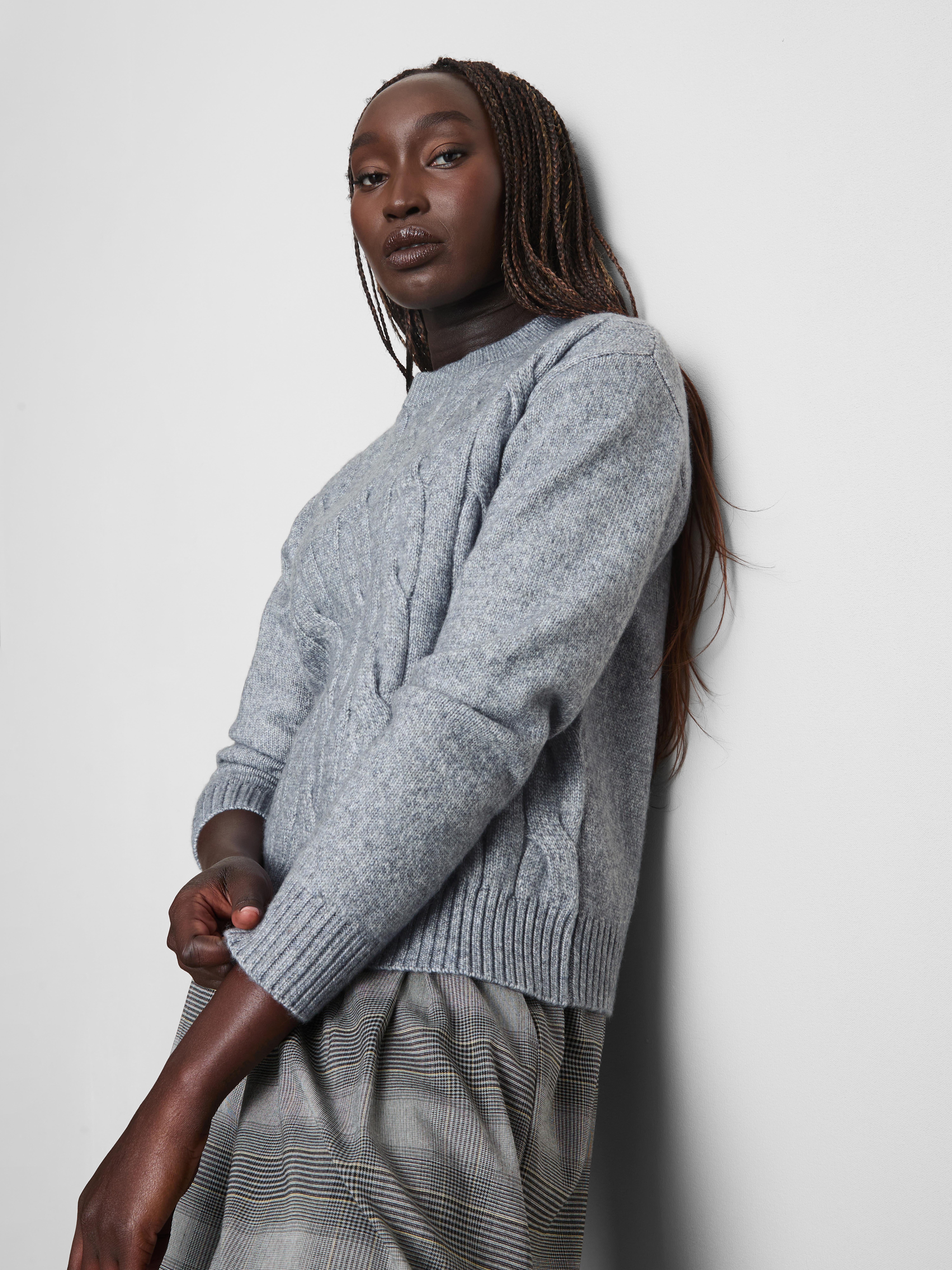 Cable Knit Crew Neck Sweater