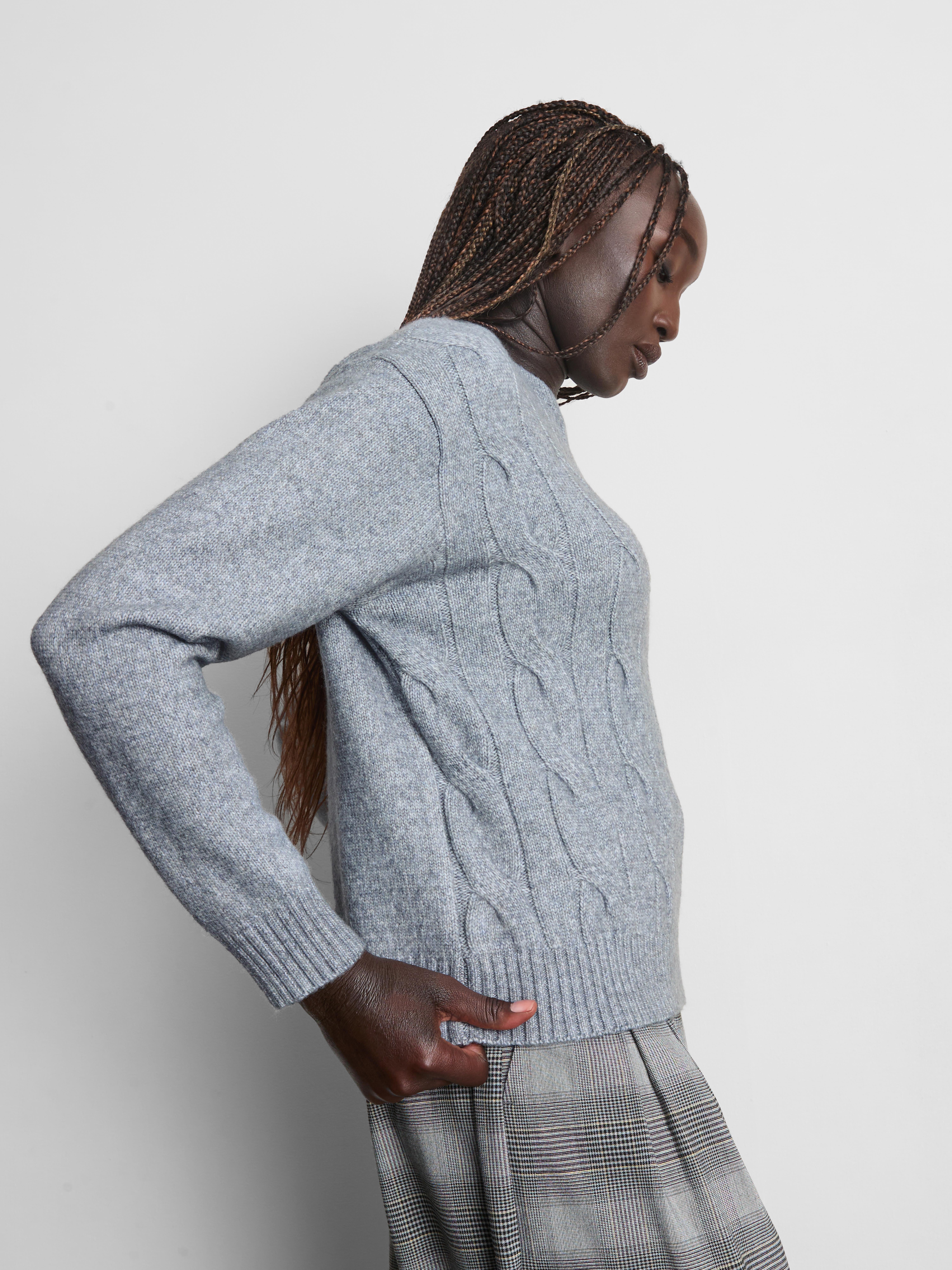 Cable Knit Crew Neck Sweater