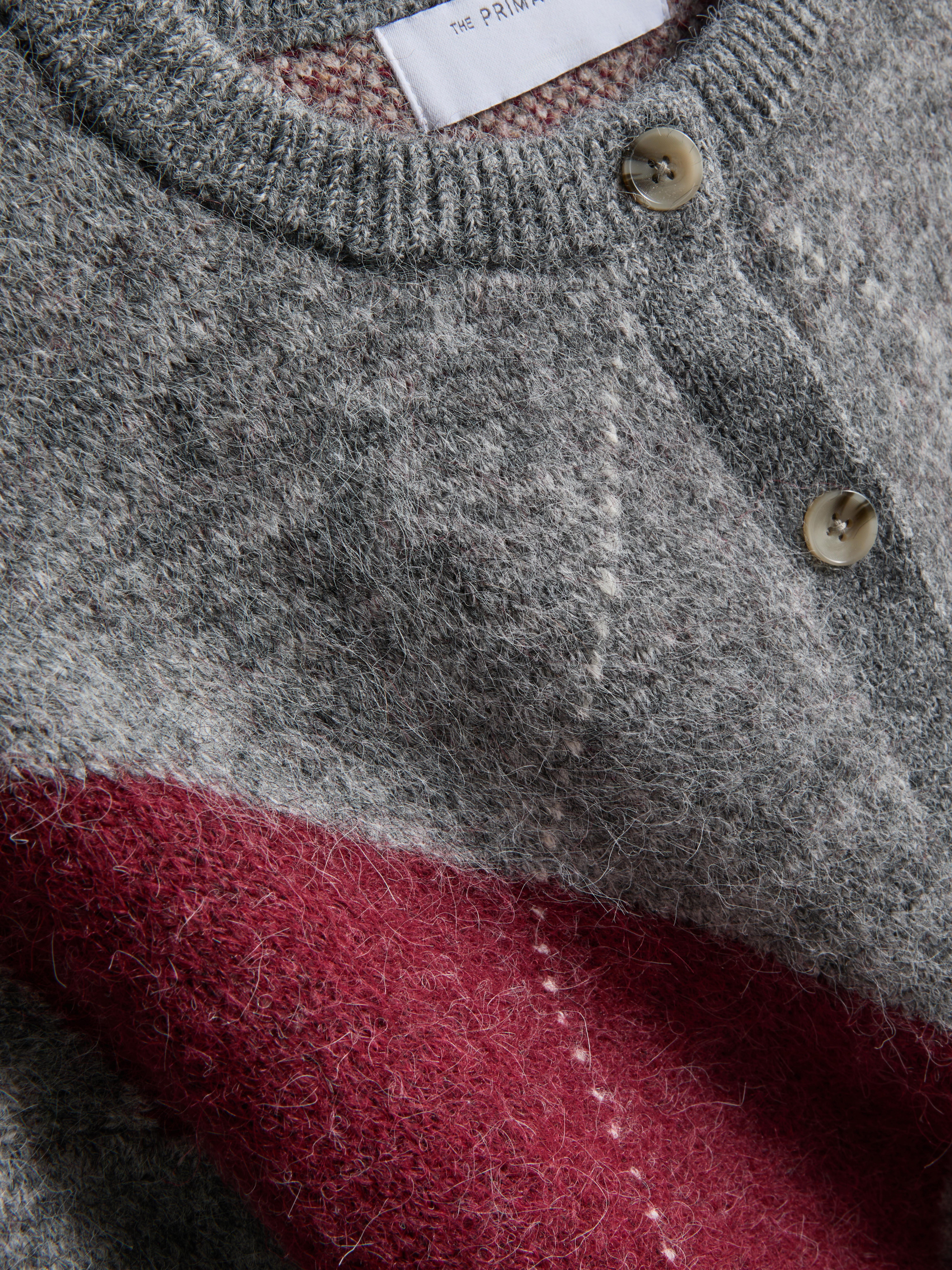 The Edit Argyle Button-Up Cardigan