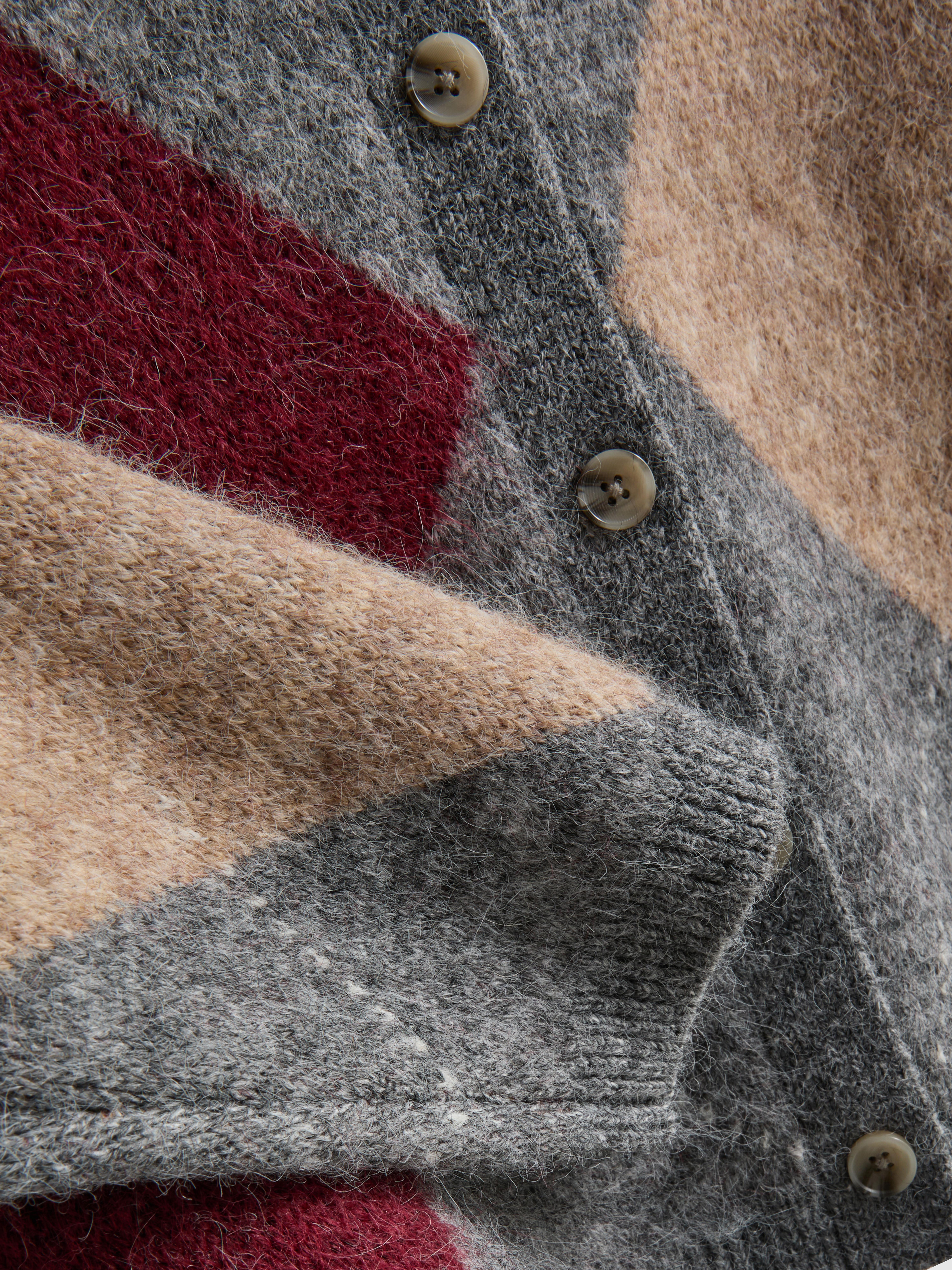 The Edit Argyle Button-Up Cardigan