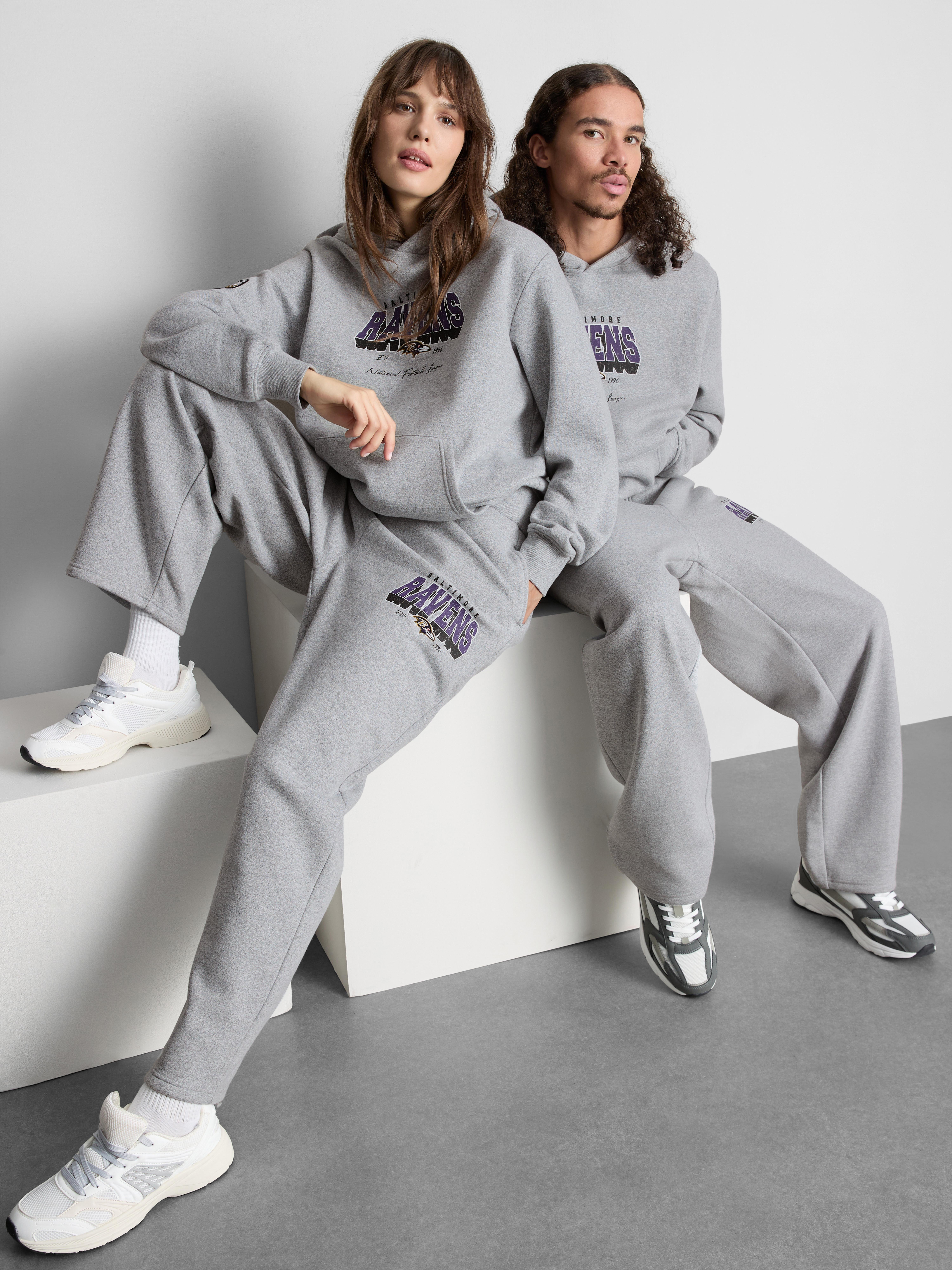 Men's Gray NFL Baltimore Ravens Cotton-Rich Joggers | Primark