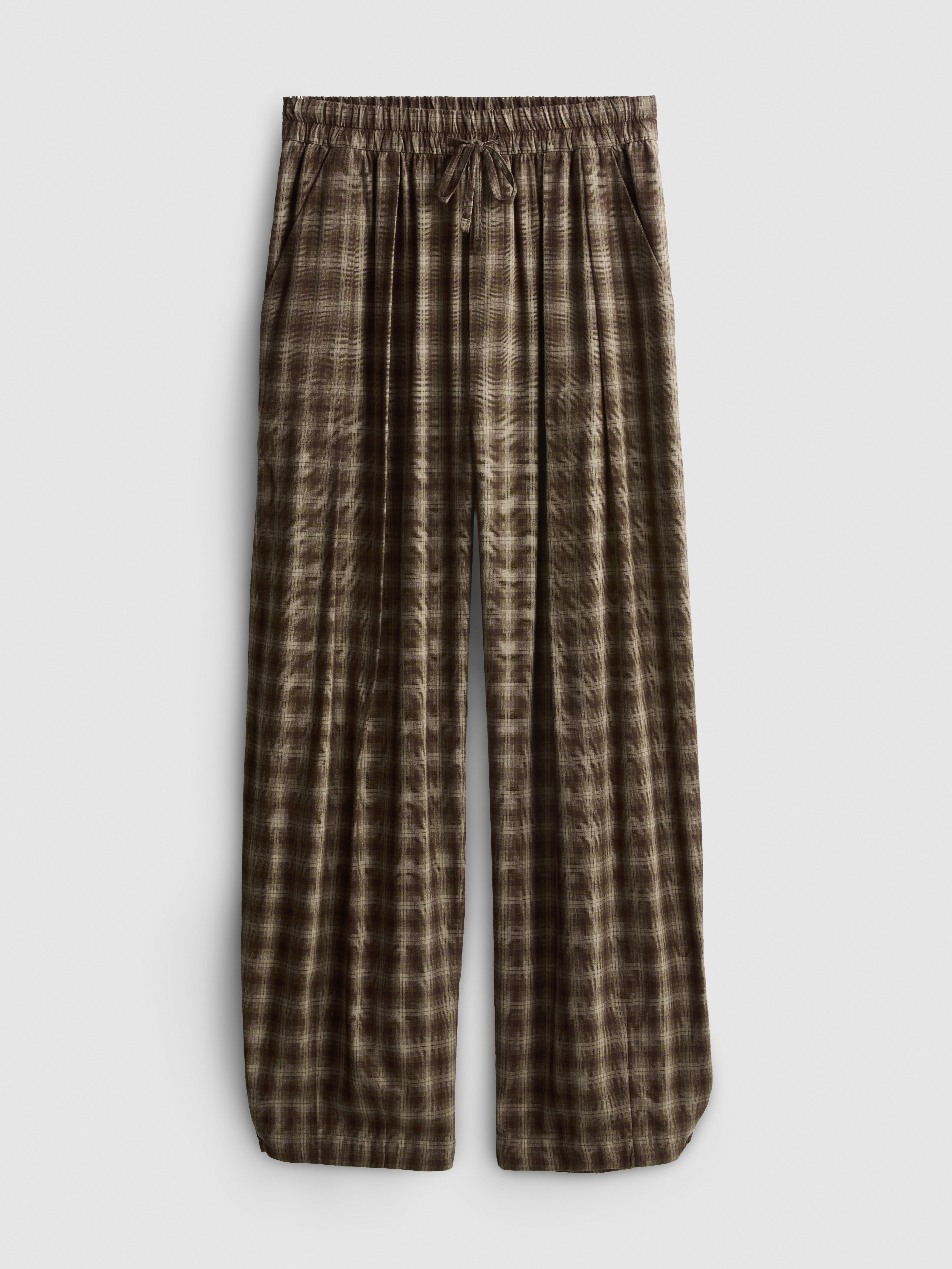 Pantalon large à carreaux