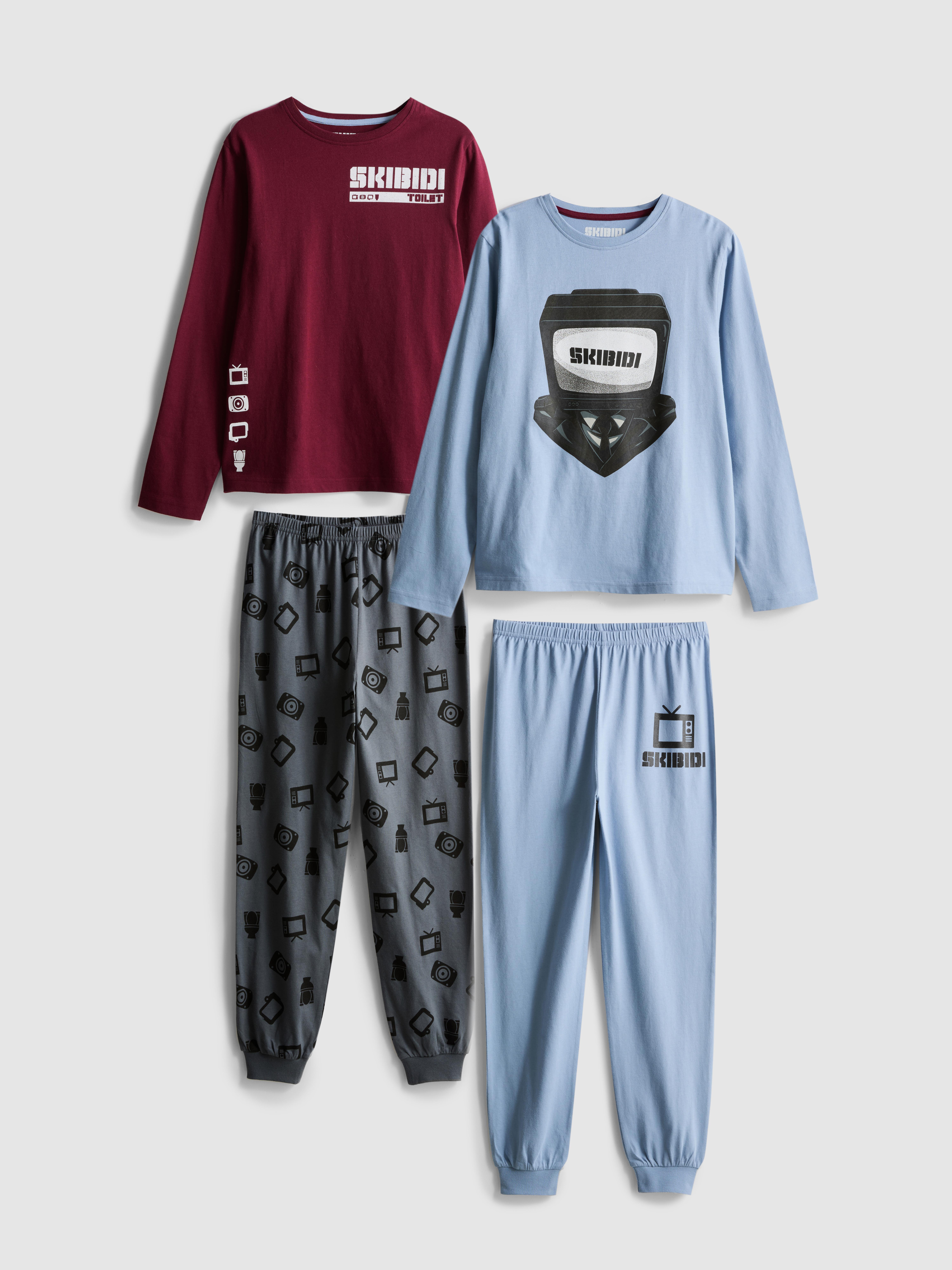 7-15yrs | 2pk Skibidi Toilet Long Pyjama Sets