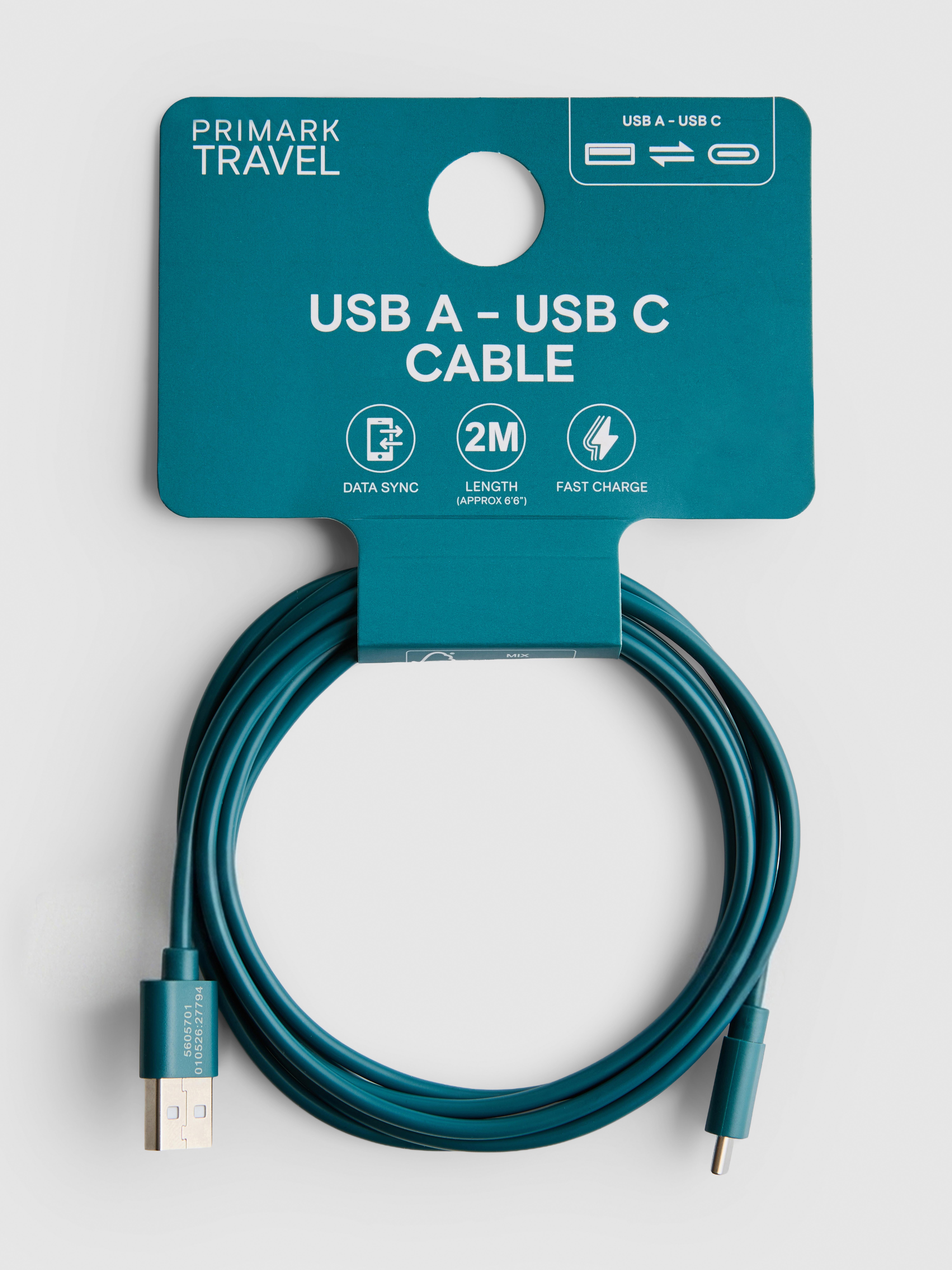 USB-A-naar-USB-C-kabel, 2 m