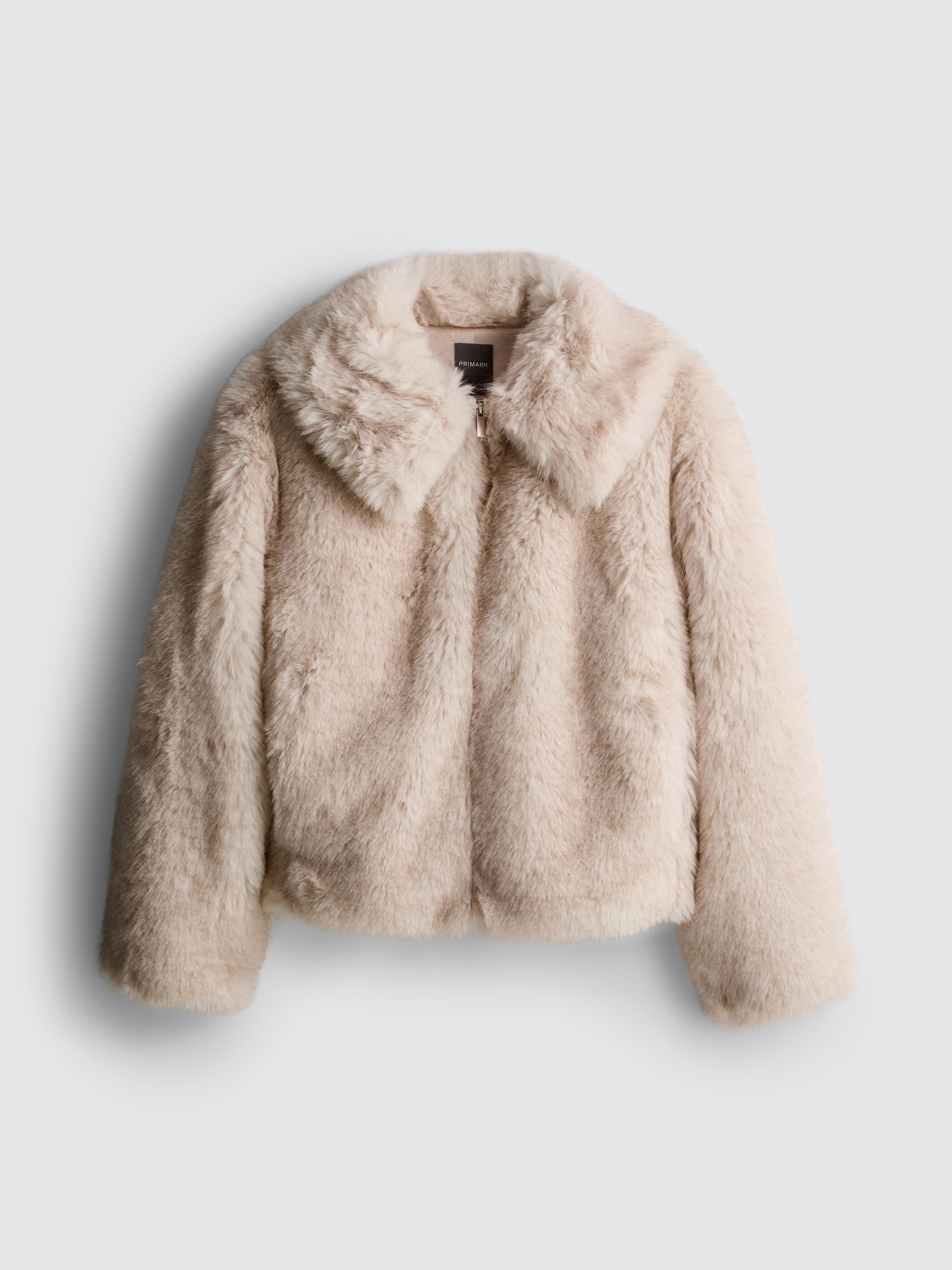 Faux Fur Short Pointed Collar Jacket