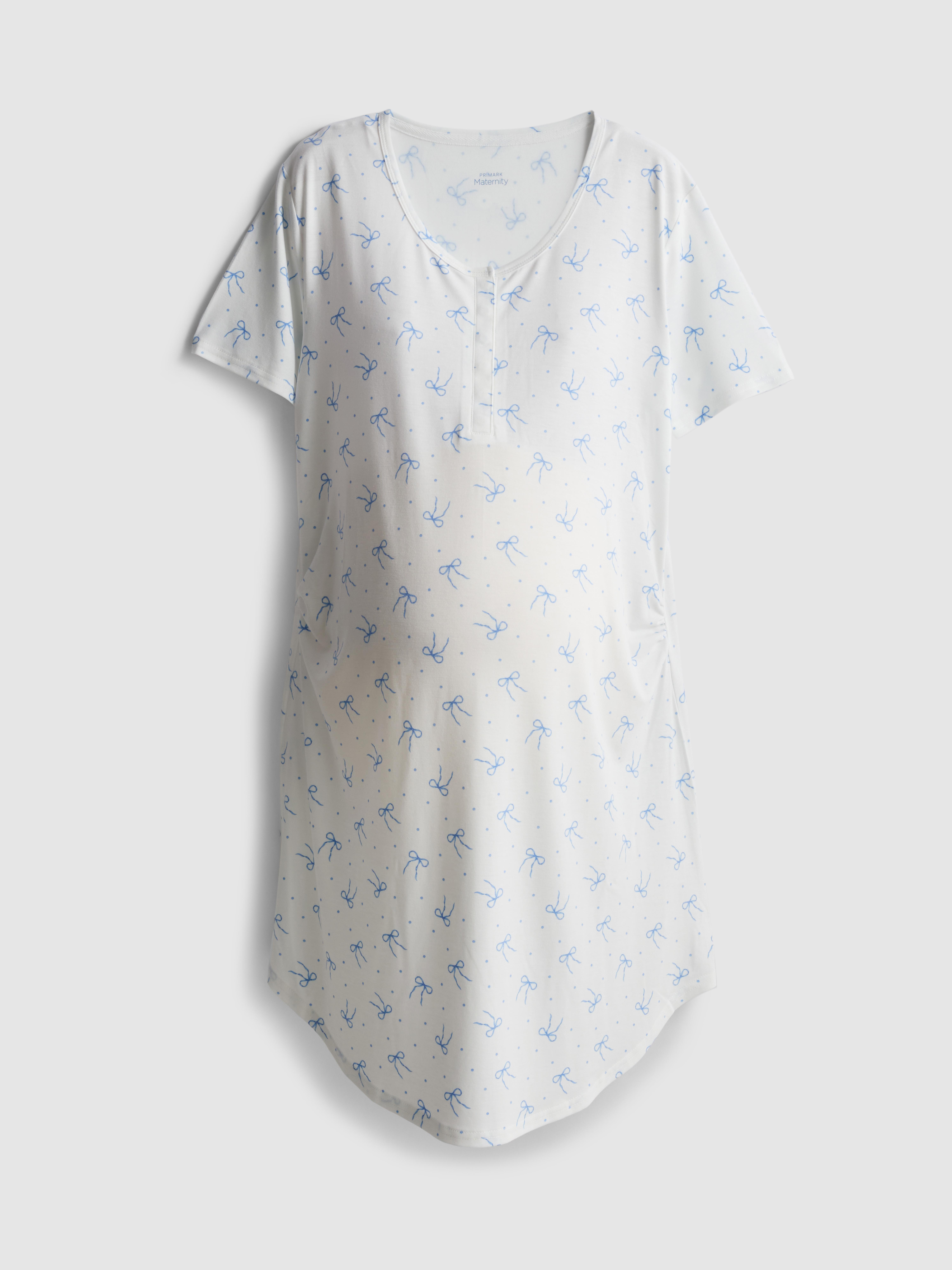 Maternity Printed Sleep Tee Light Blue