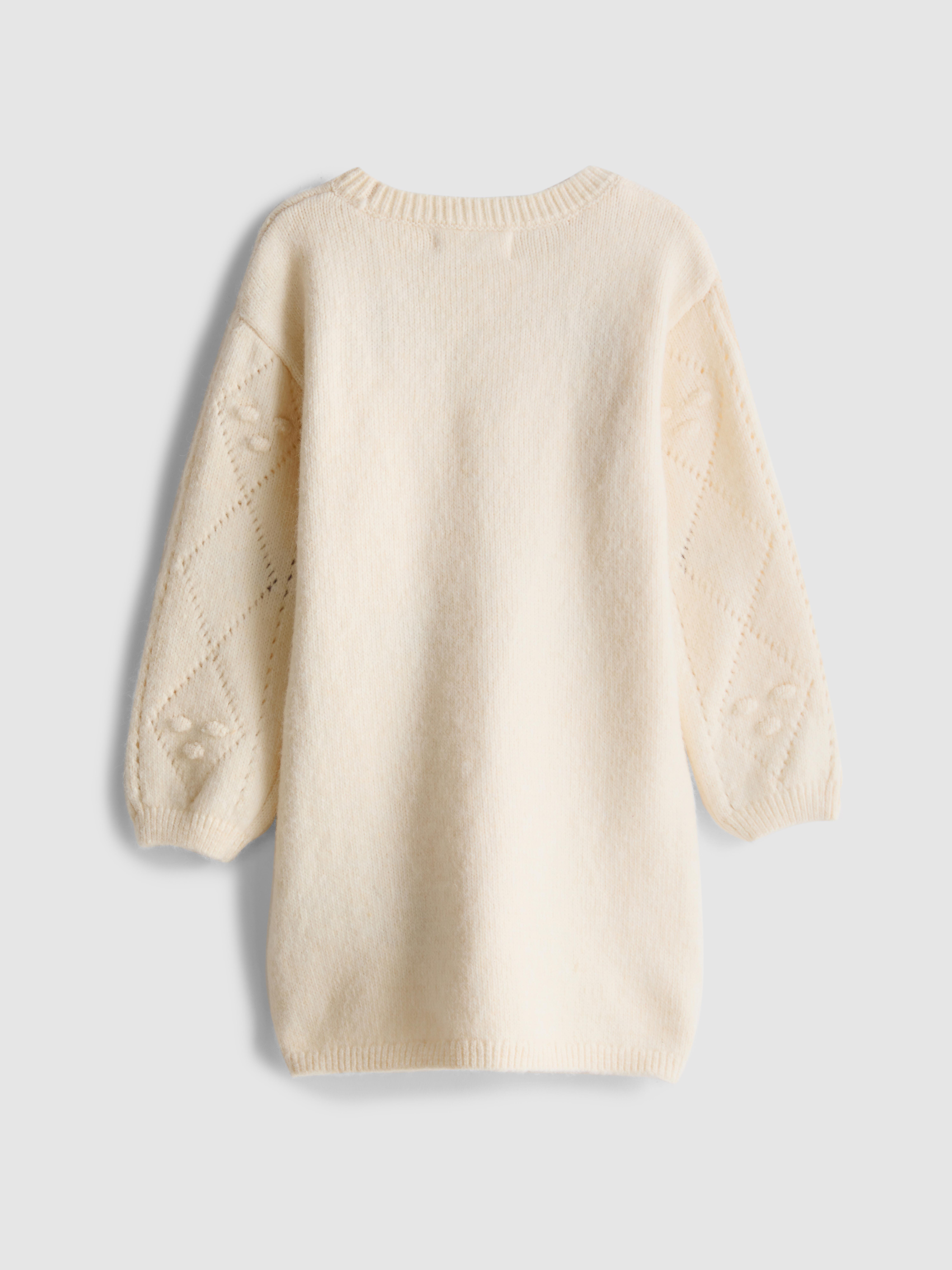 1-9yrs | Floral Cable Knit Sweater Dress and Tights Set