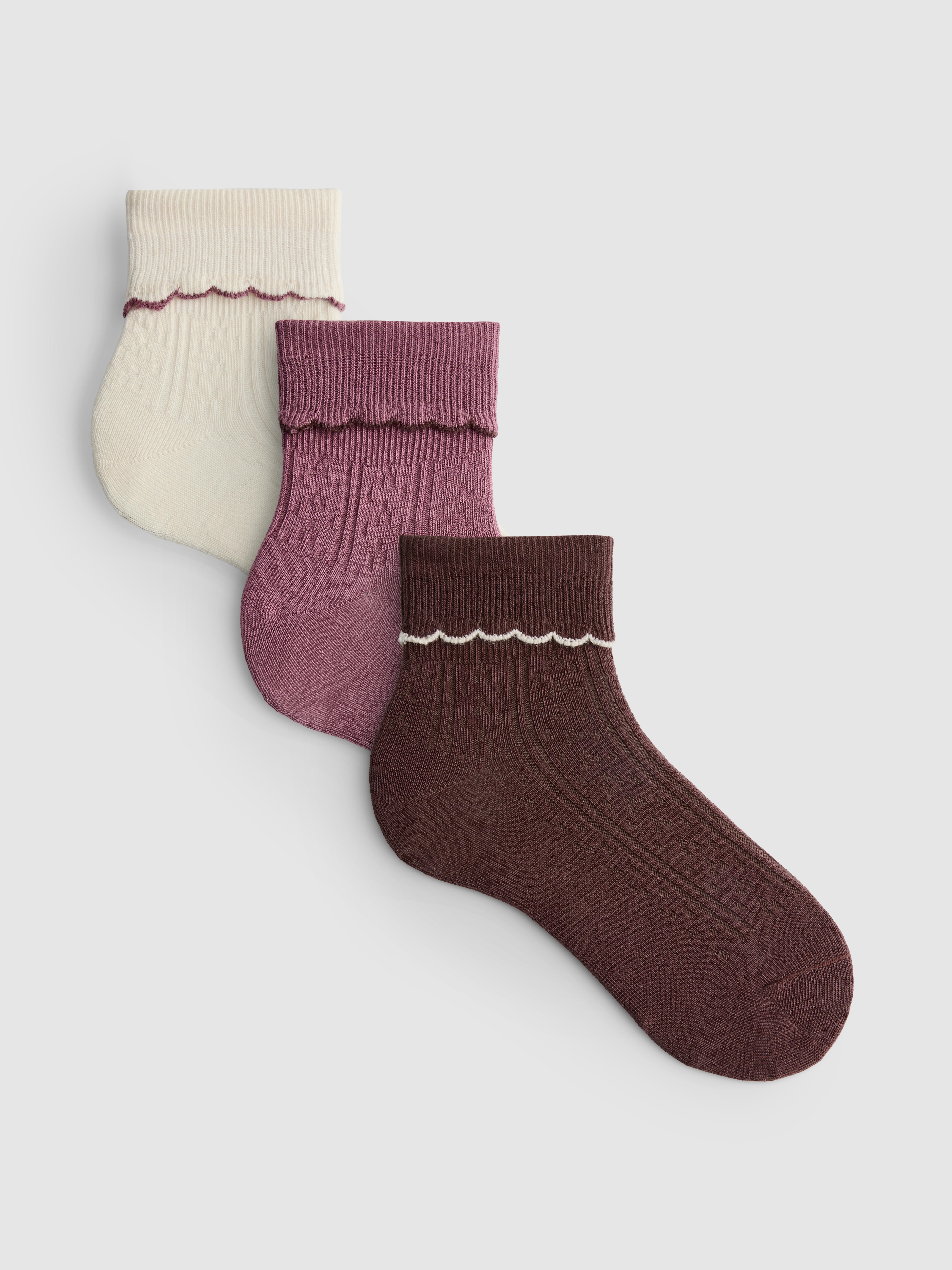 3pk The Edit Cotton-Rich Quarter Socks