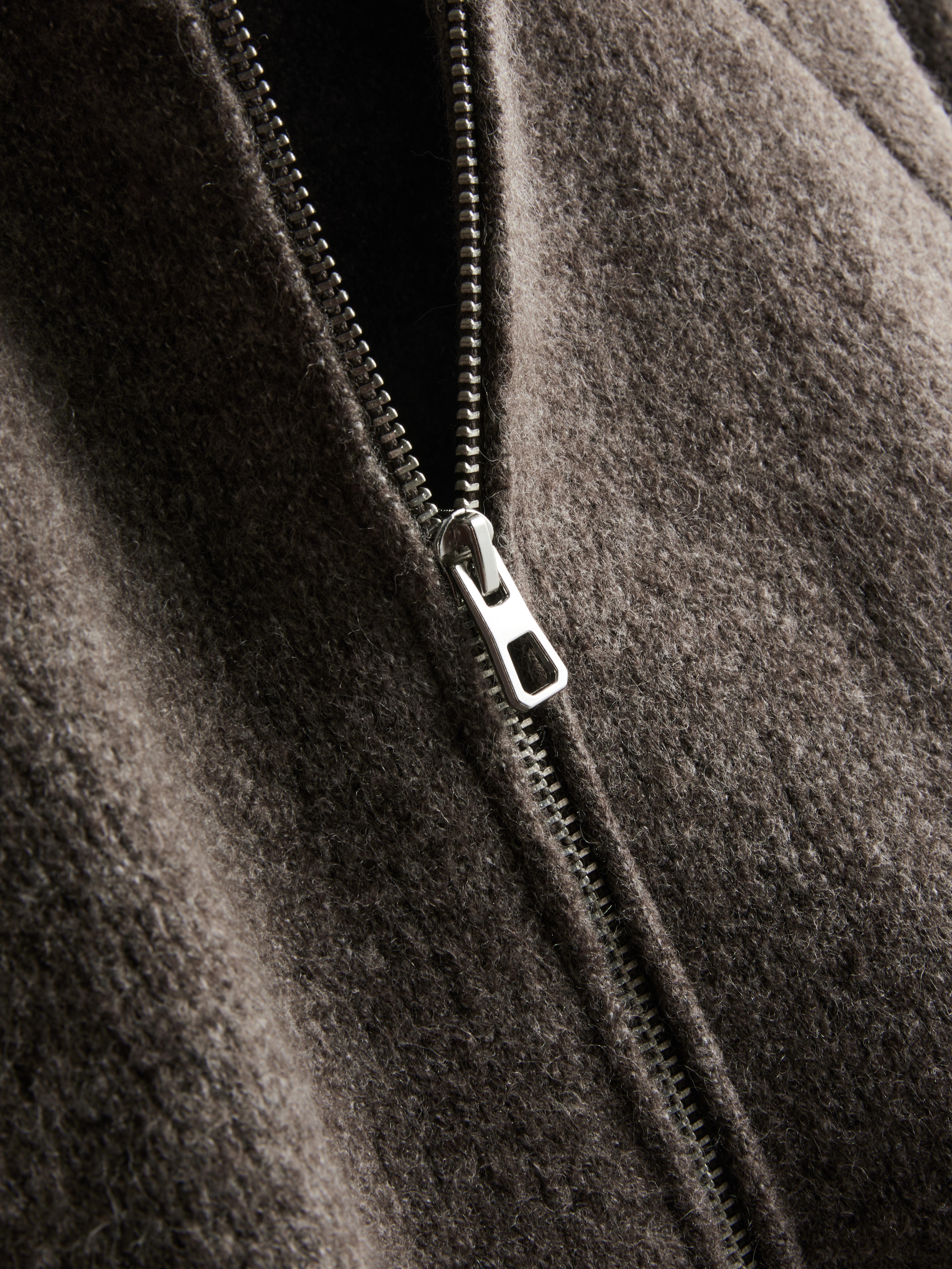 Knitted Zip Up Bomber Sweater