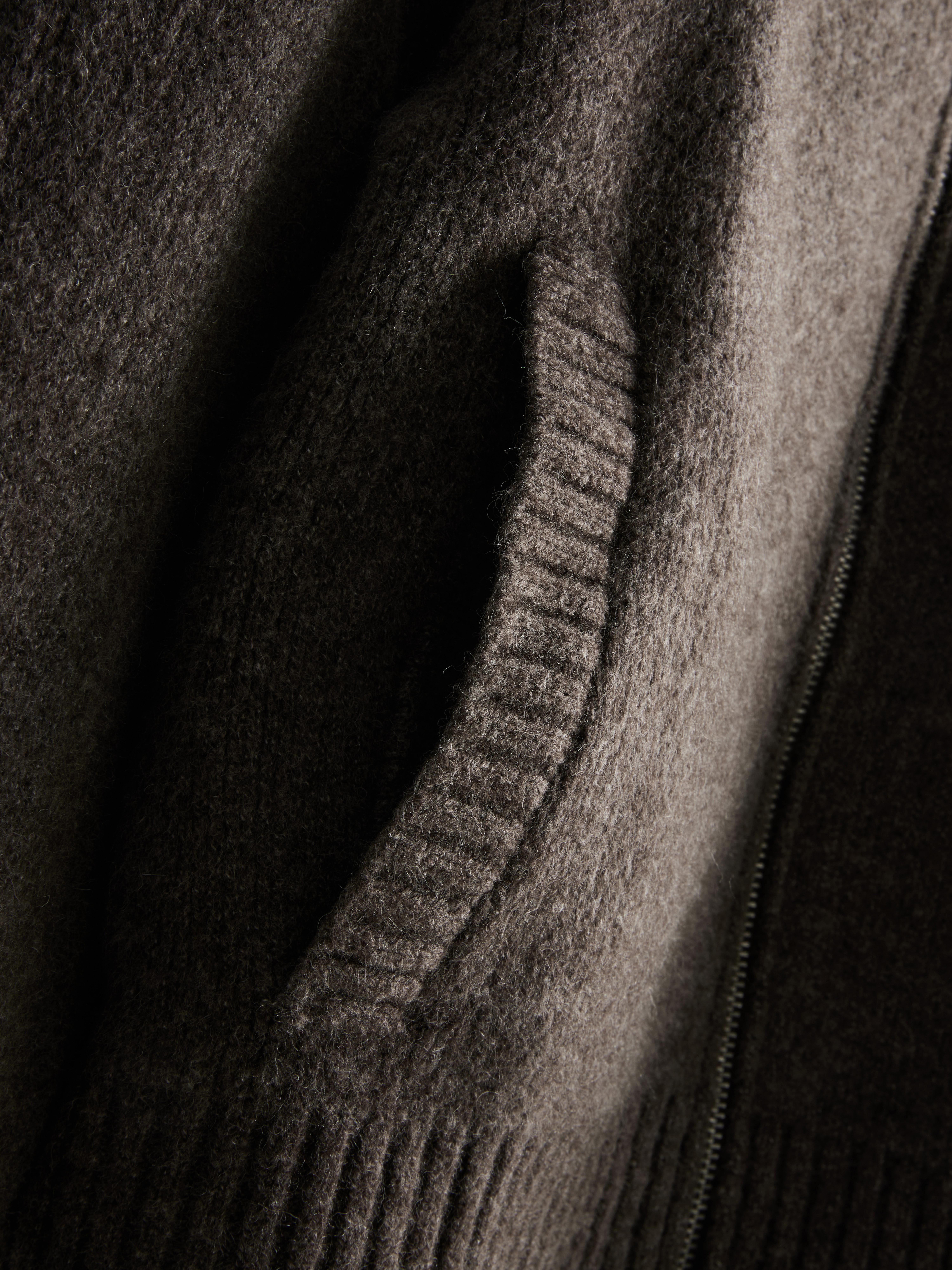 Knitted Zip Up Bomber Sweater