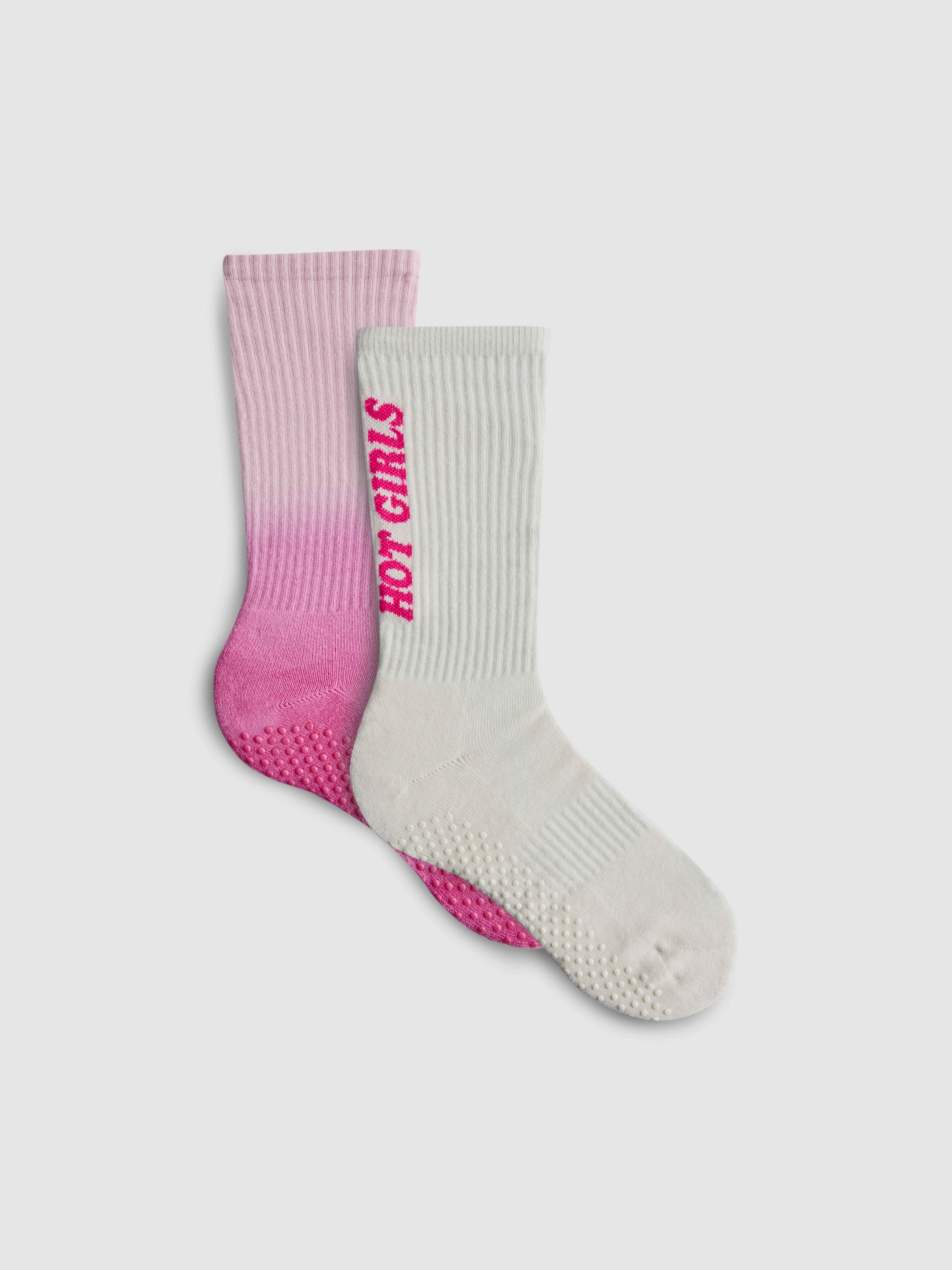 2pk Cotton Rich Yoga Grip Socks