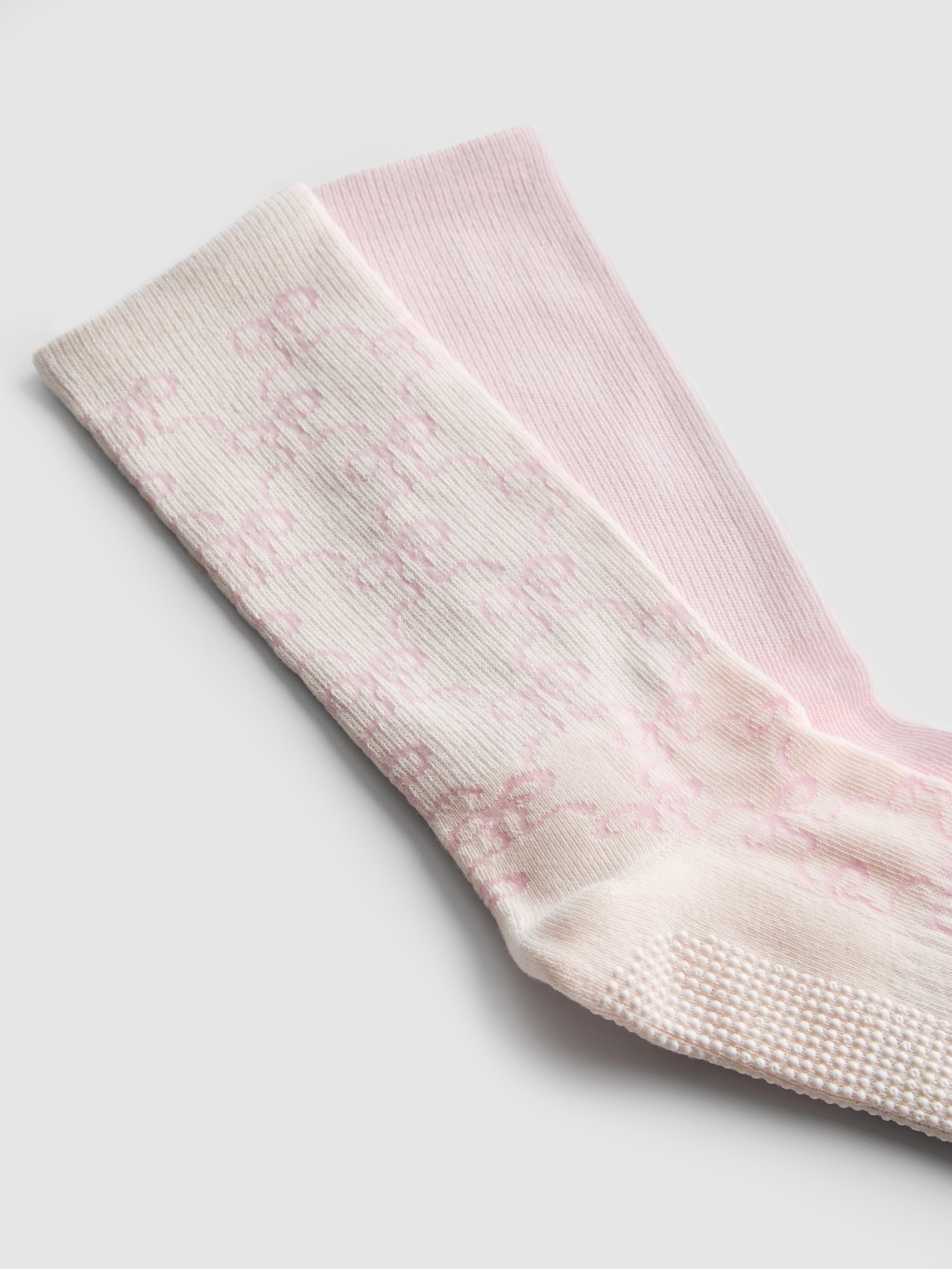 2pk Cotton-Rich Patterned Yoga Crew Socks