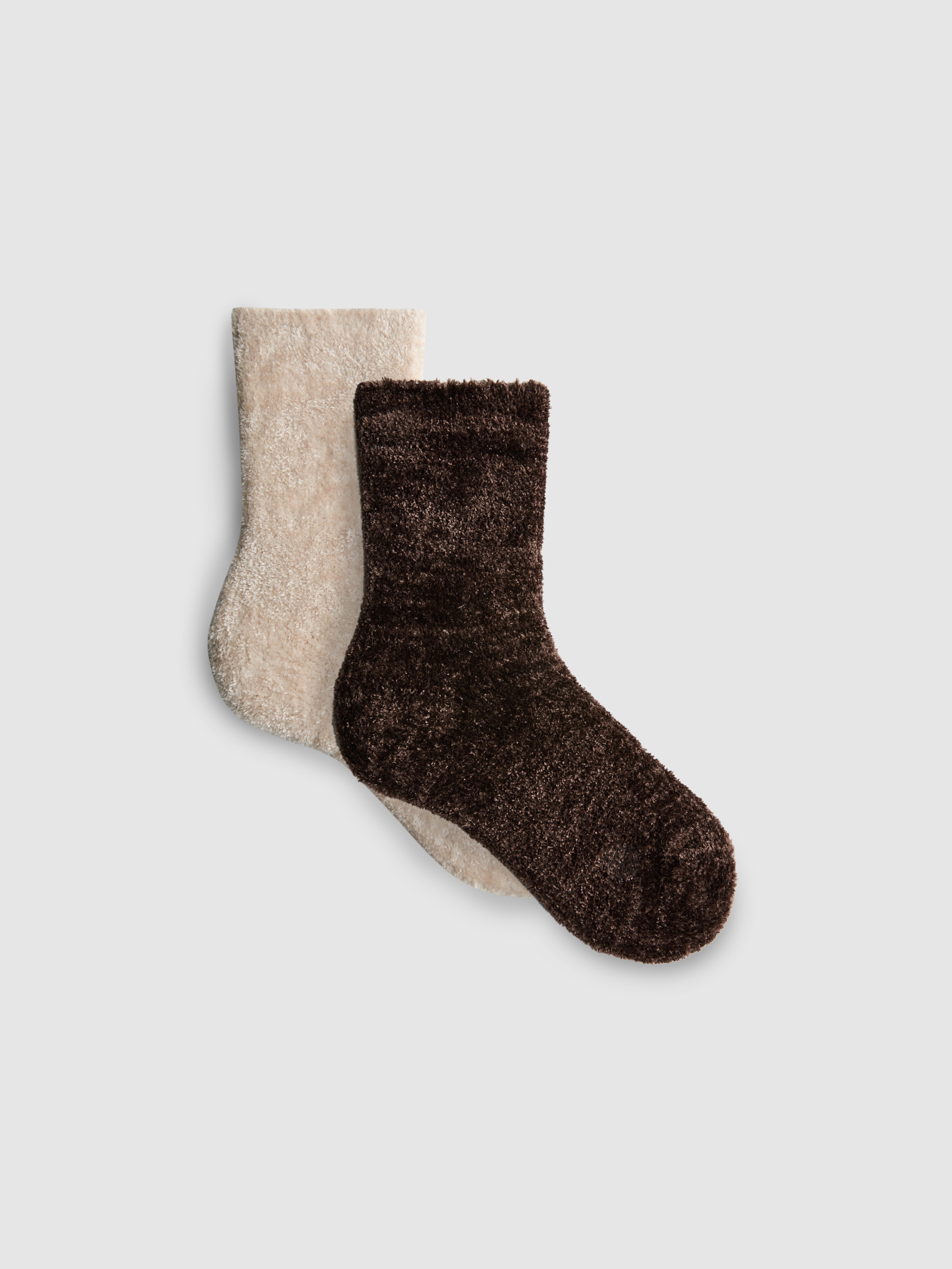 Flauschige Crew-Socken, 2er-Pack