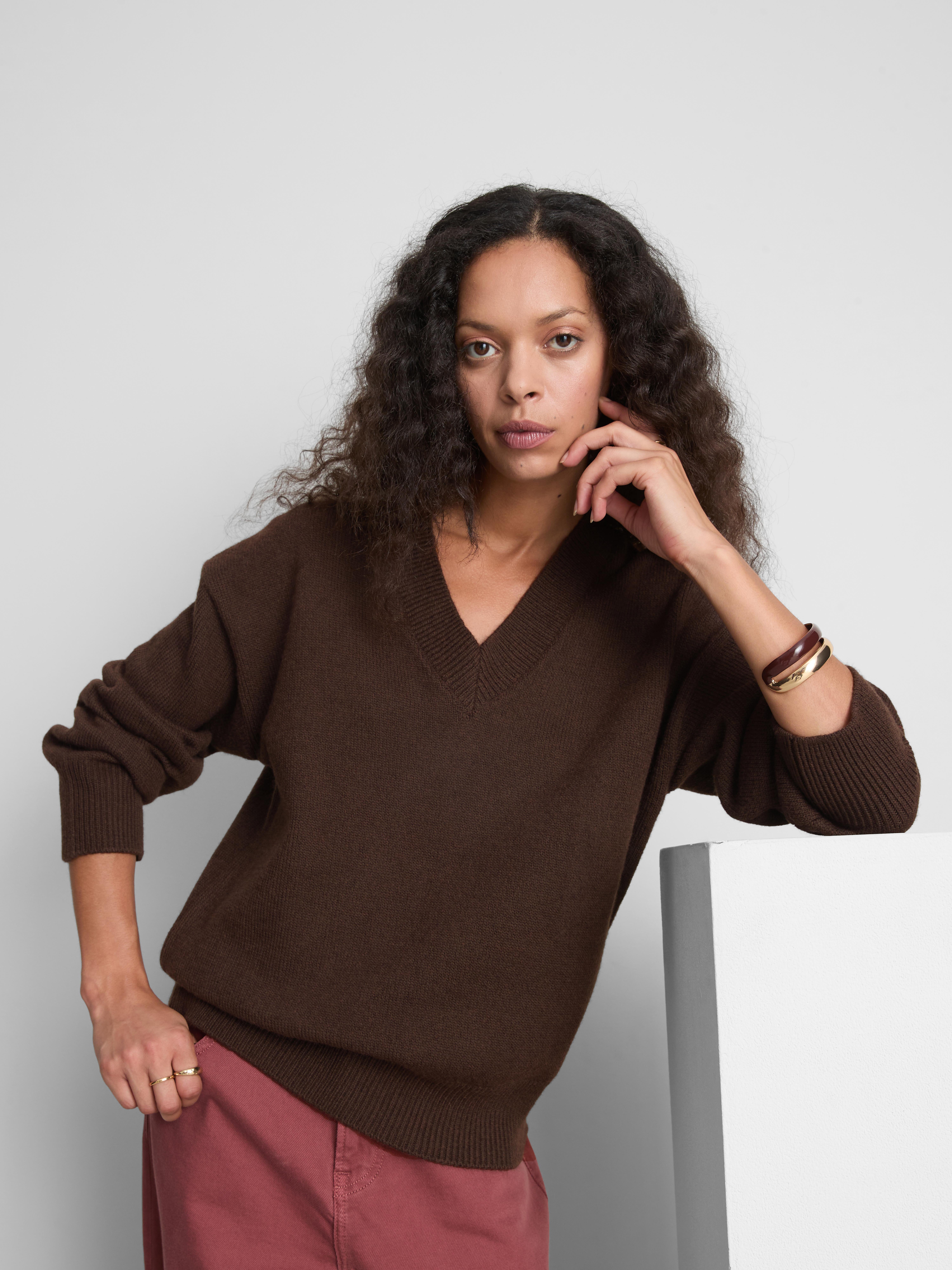 Knitted V-Neck Sweater