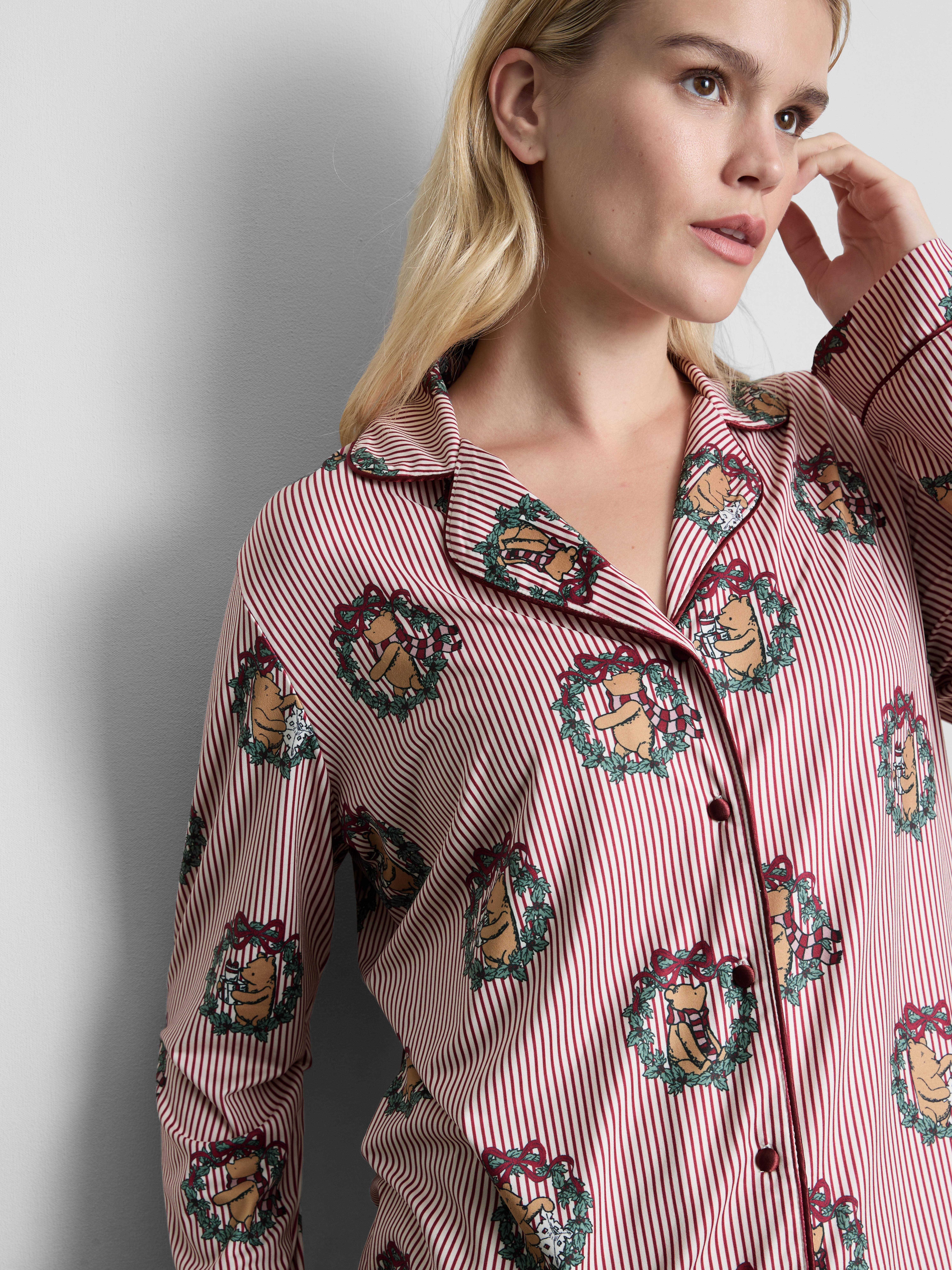 Disney's Winnie the Pooh Striped Printed Boyfriend Pajamas