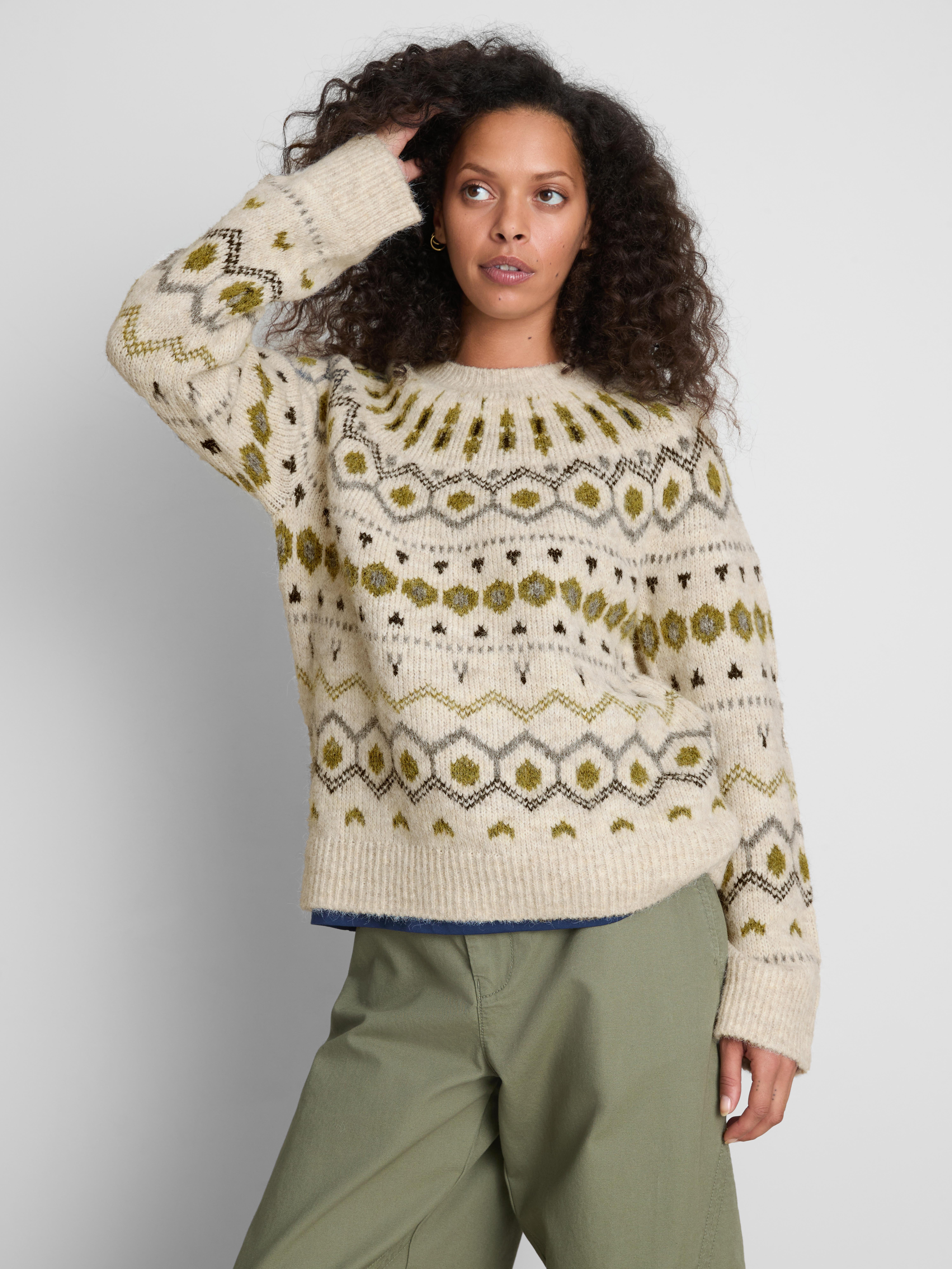 Relaxed Knitted Fair Isle Sweater