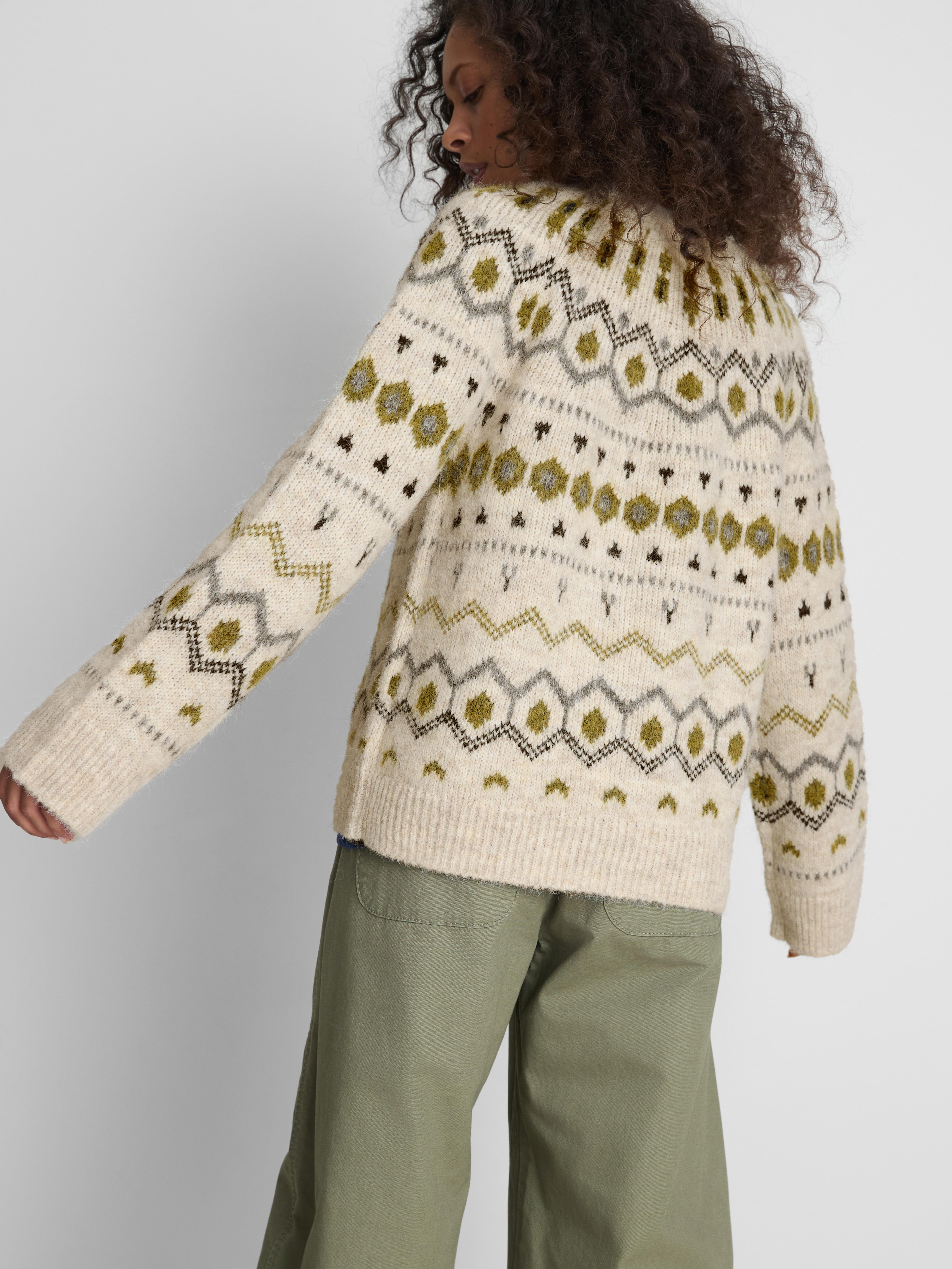 Relaxed Knitted Fair Isle Sweater