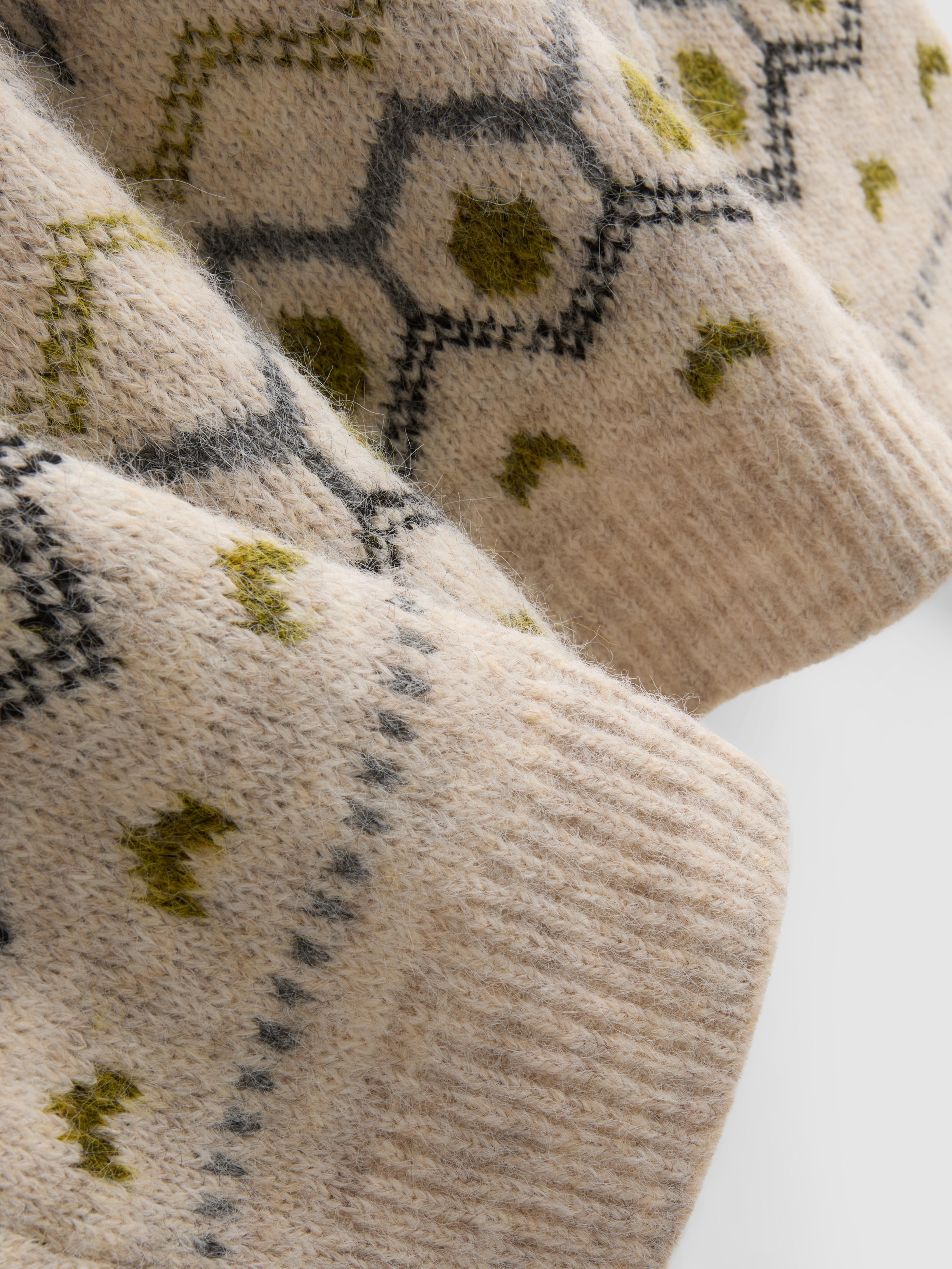 Relaxed Knitted Fair Isle Sweater