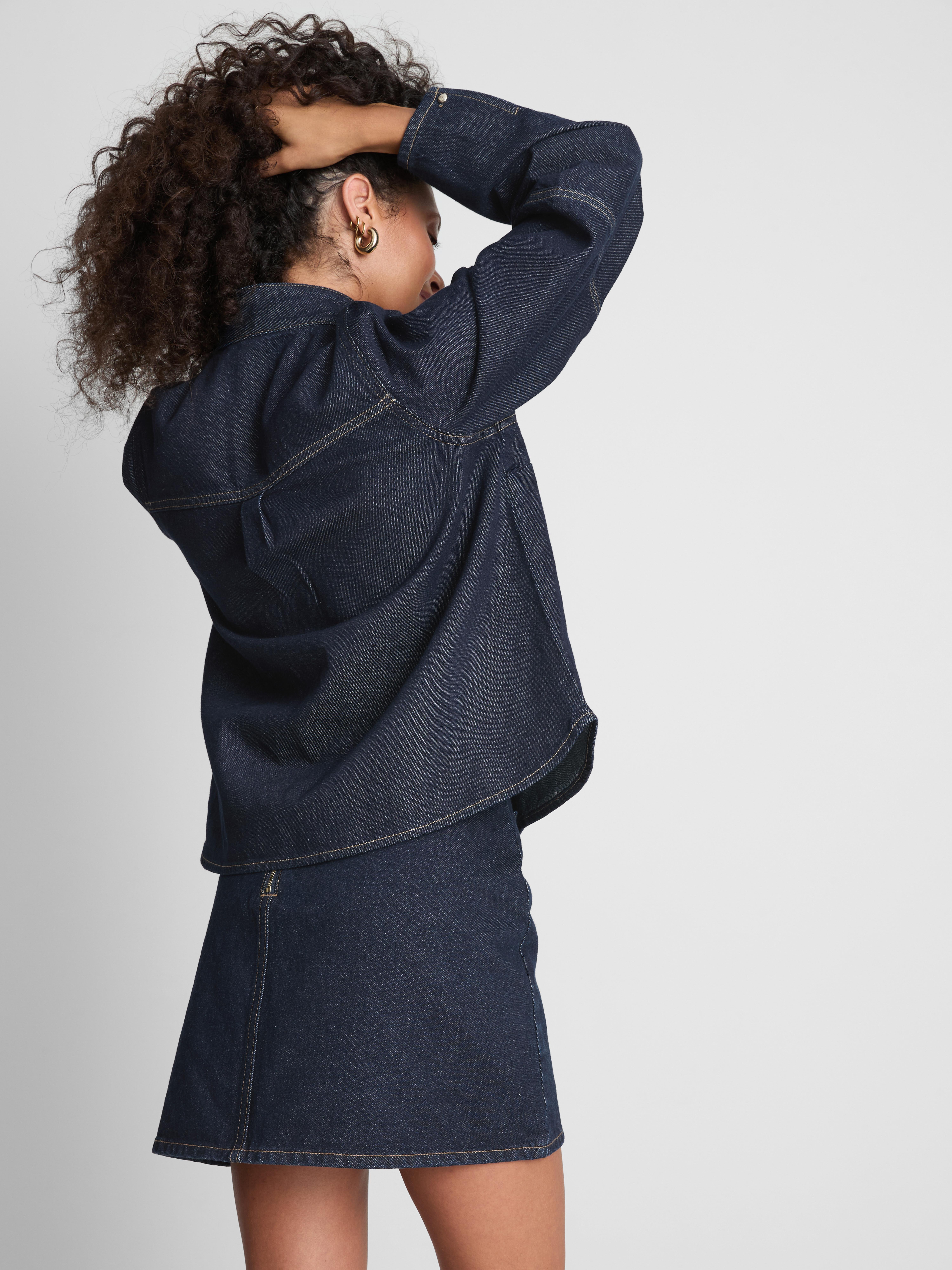 Paula Echevarría Cotton Denim Bow Shirt