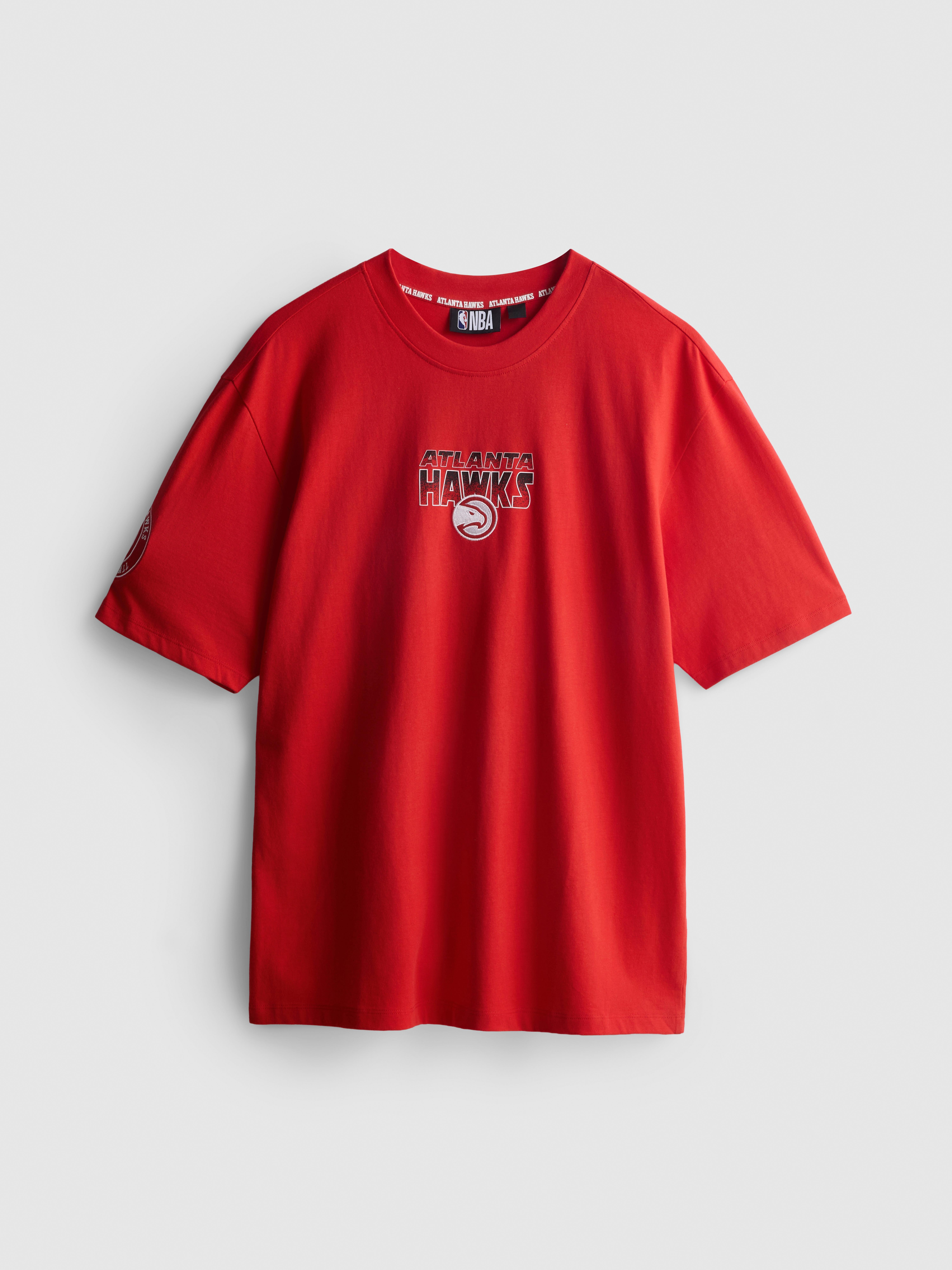 Men's Red NBA Atlanta Hawks Pure Cotton Graphic T-Shirt | Primark