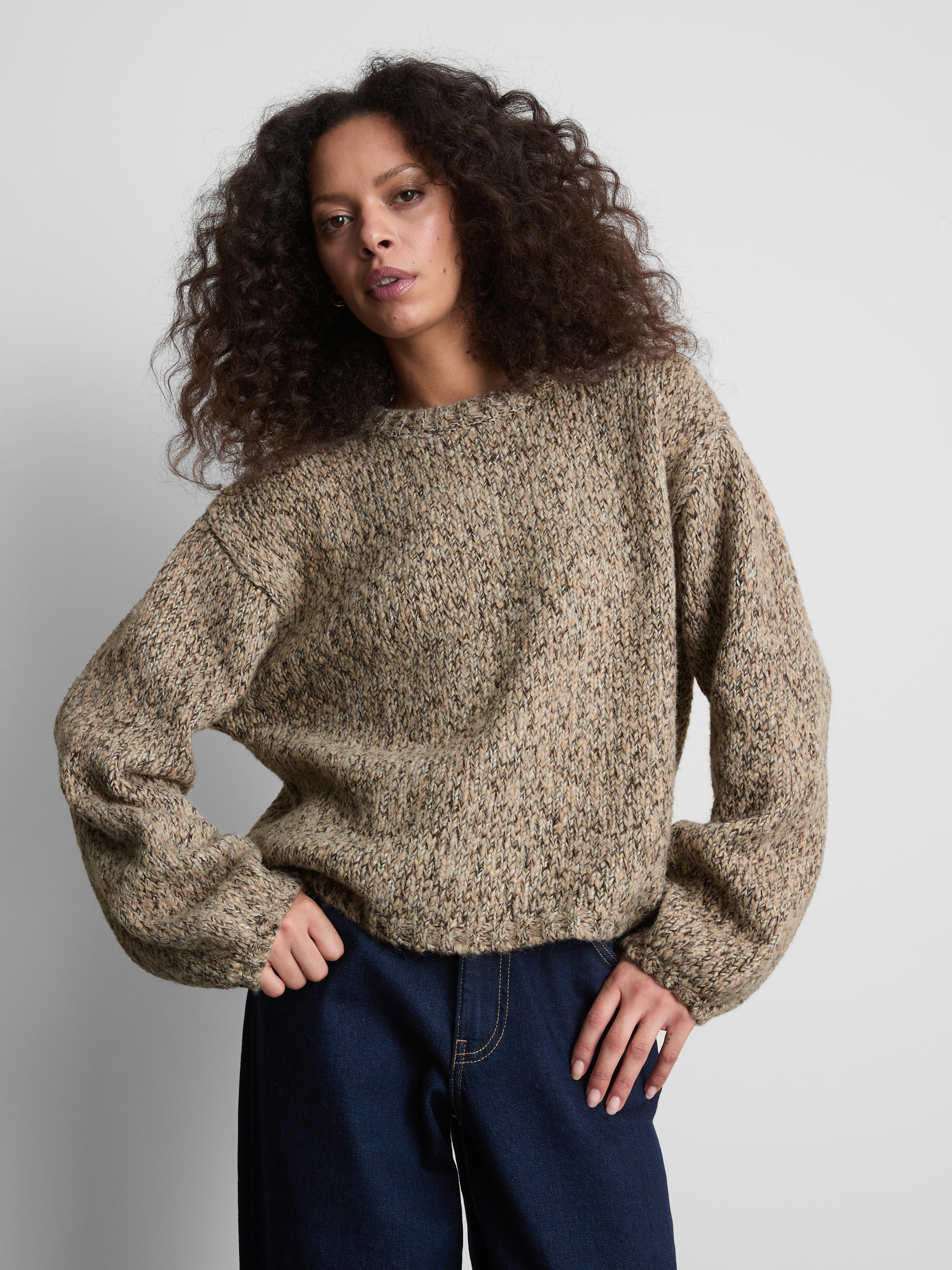 Knitted Balloon Sleeve Sweater