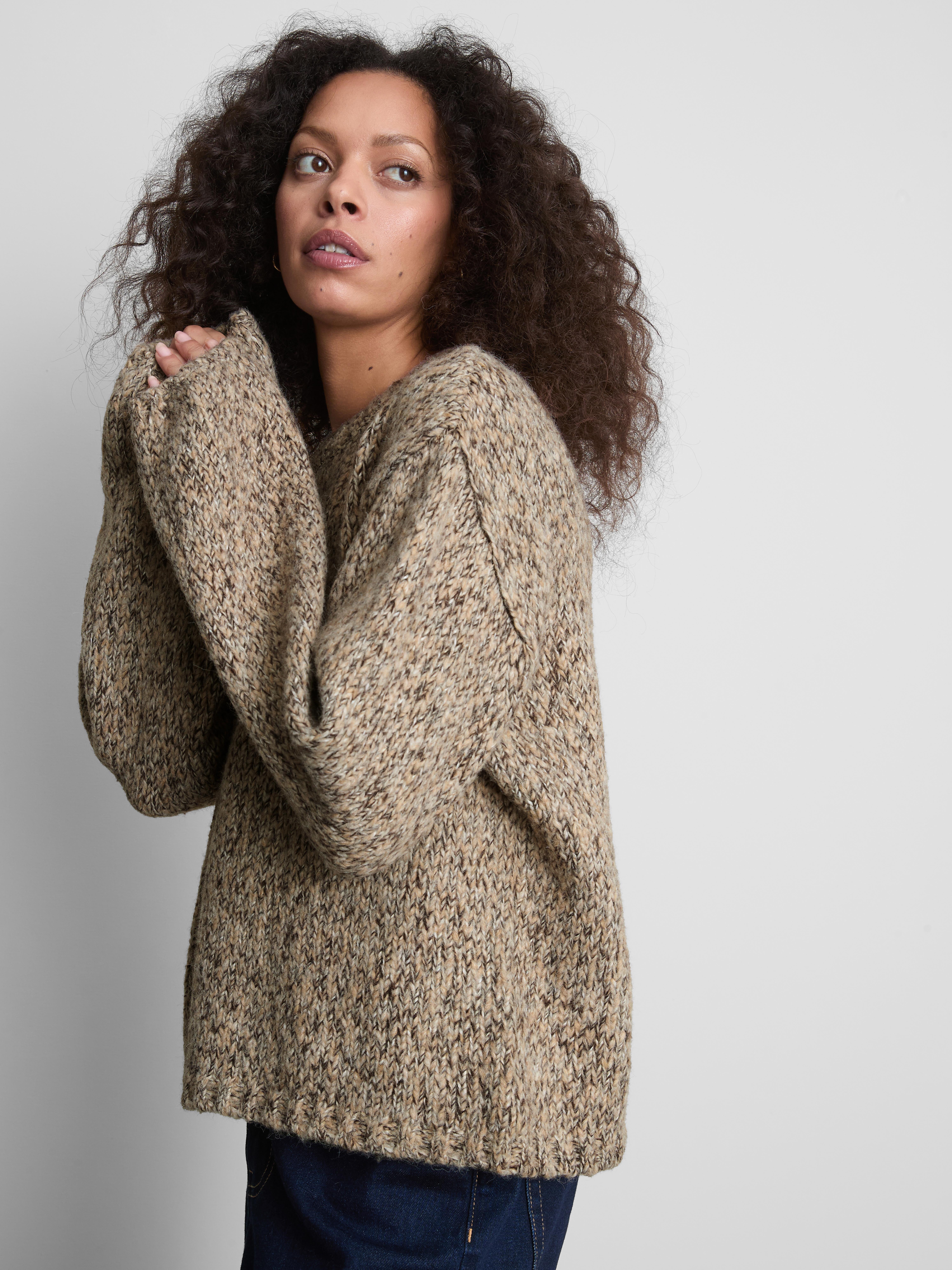 Knitted Balloon Sleeve Sweater