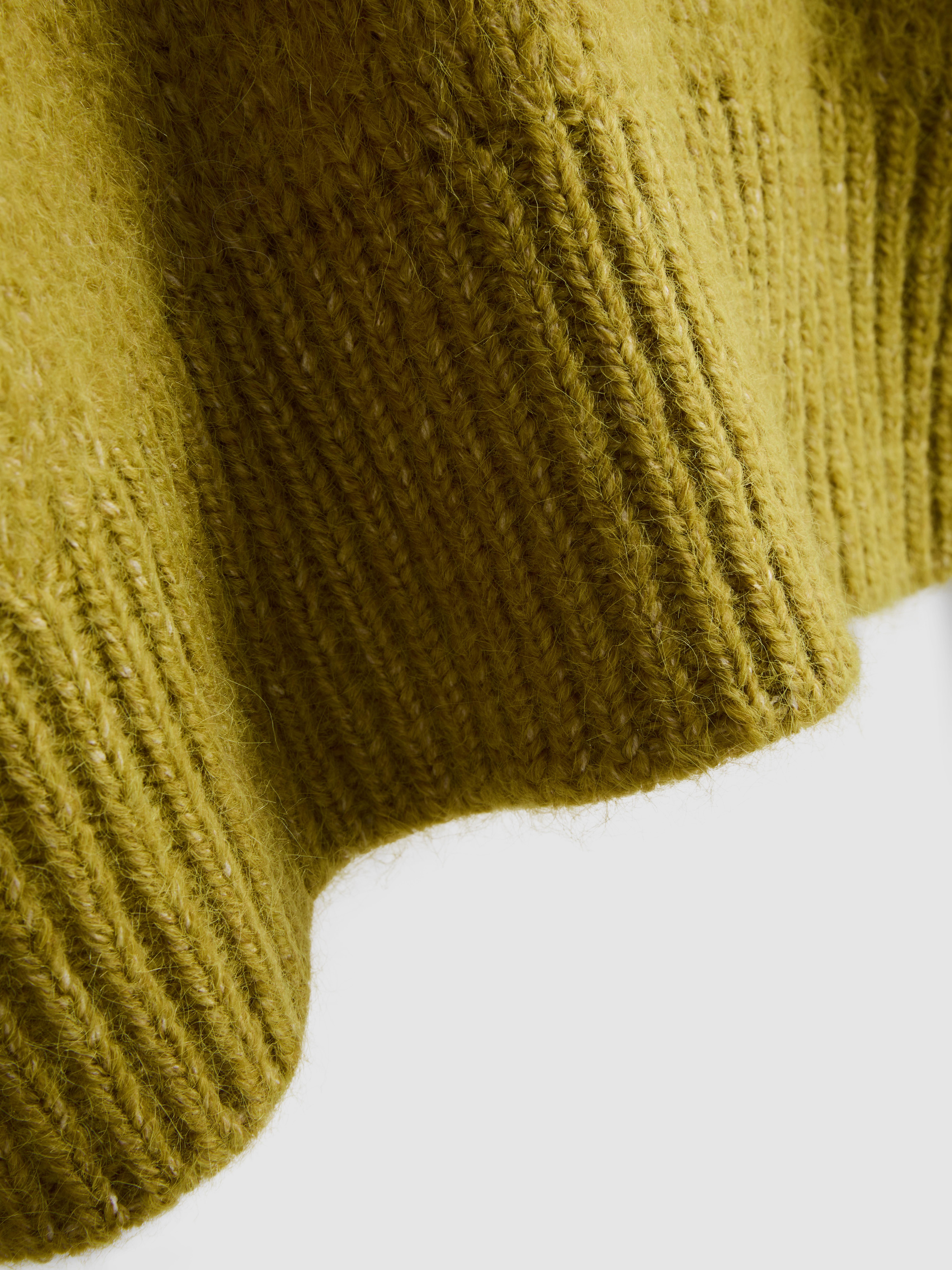 Open Stitch Knitted Crew Neck Sweater
