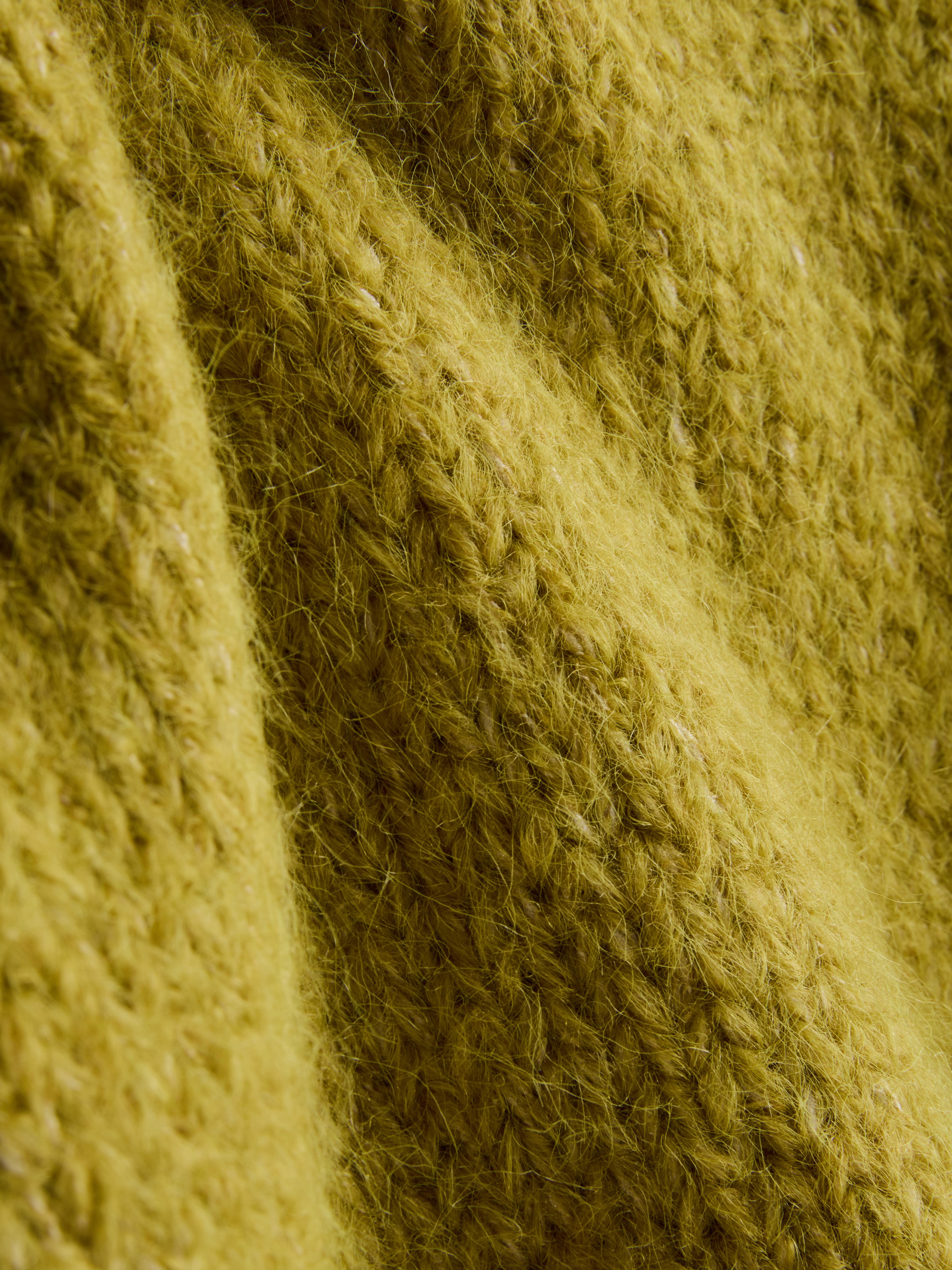 Open Stitch Knitted Crew Neck Sweater