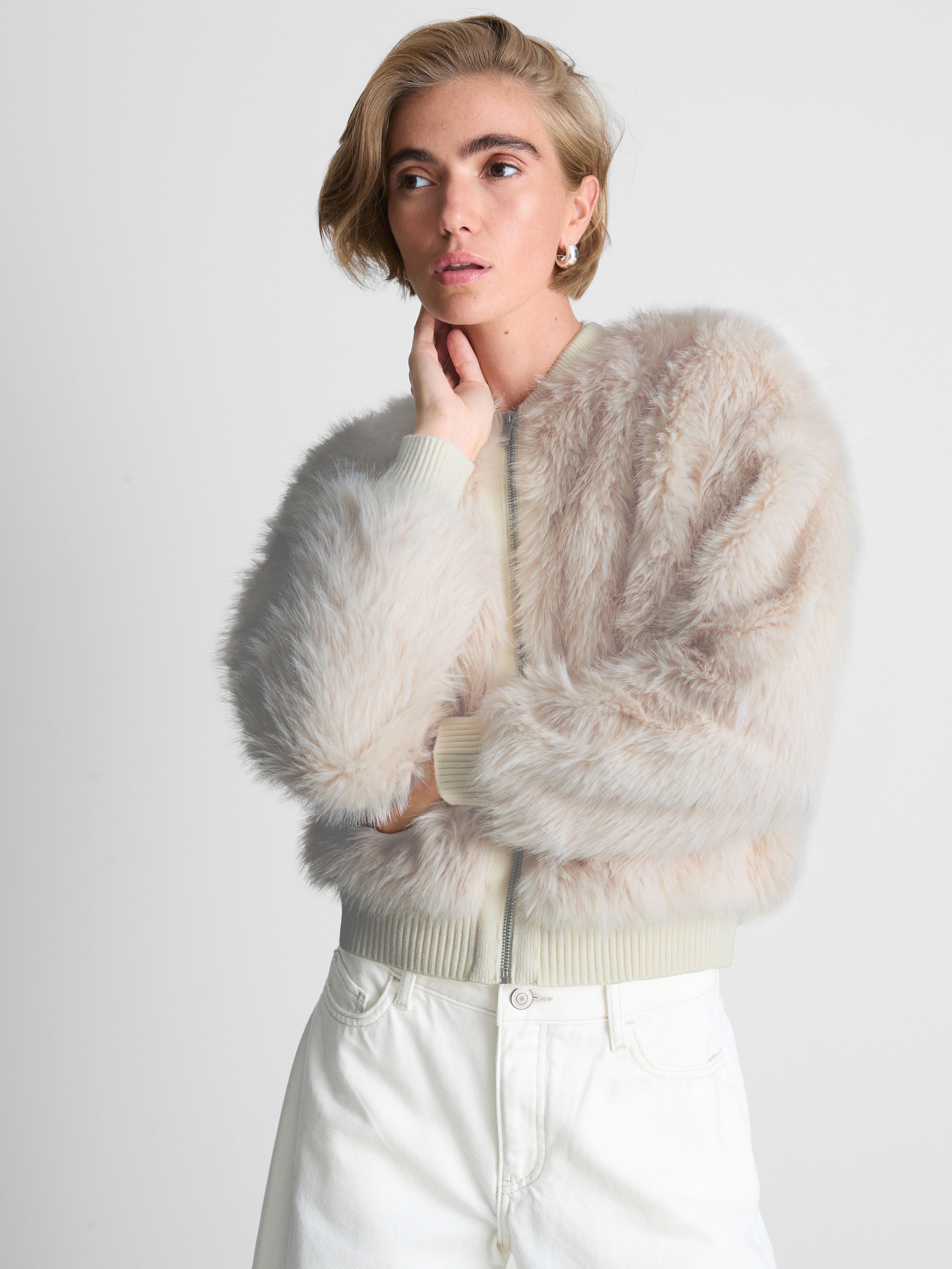 Faux Fur Bomber Cardigan