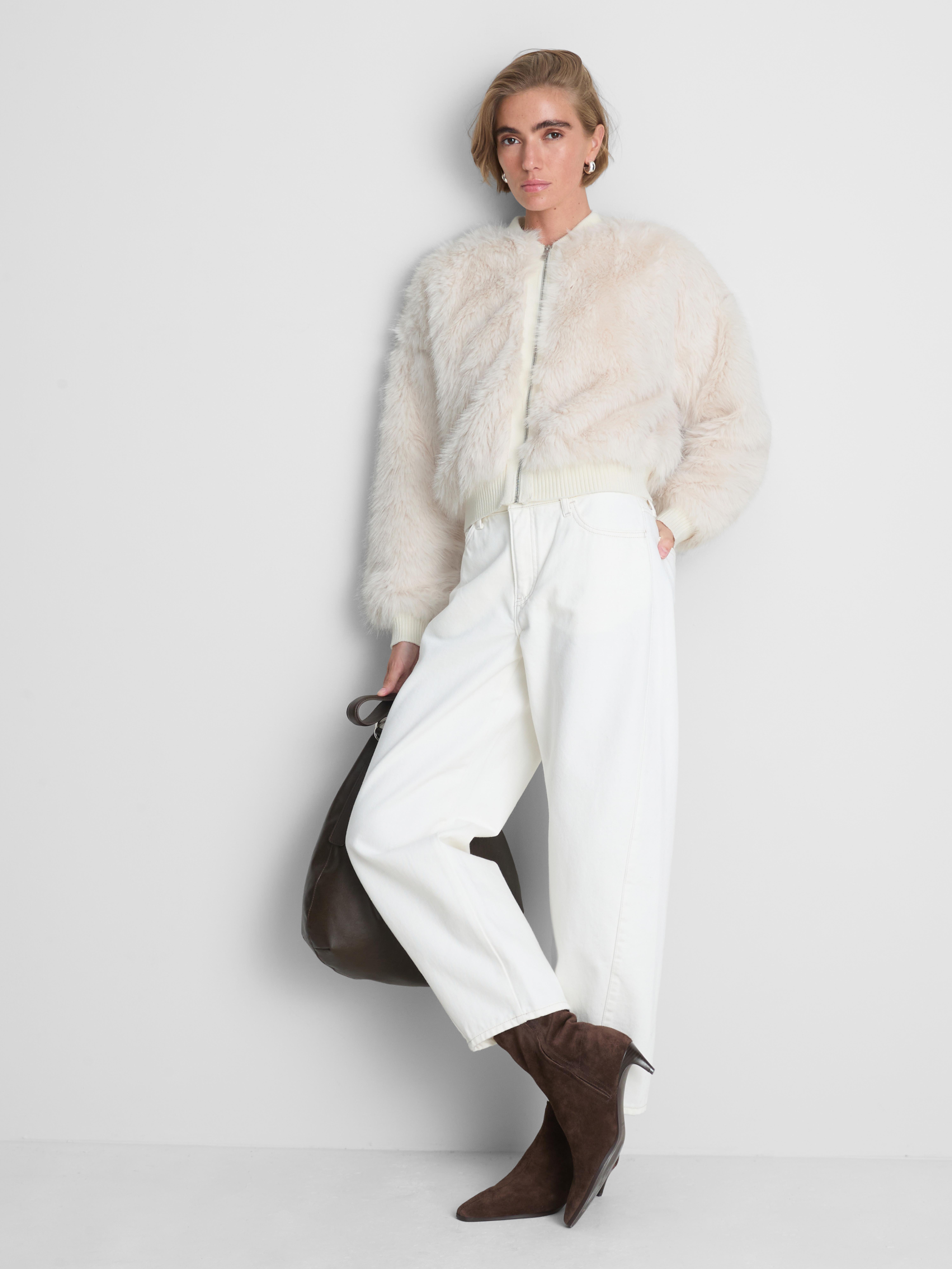 Faux Fur Bomber Cardigan