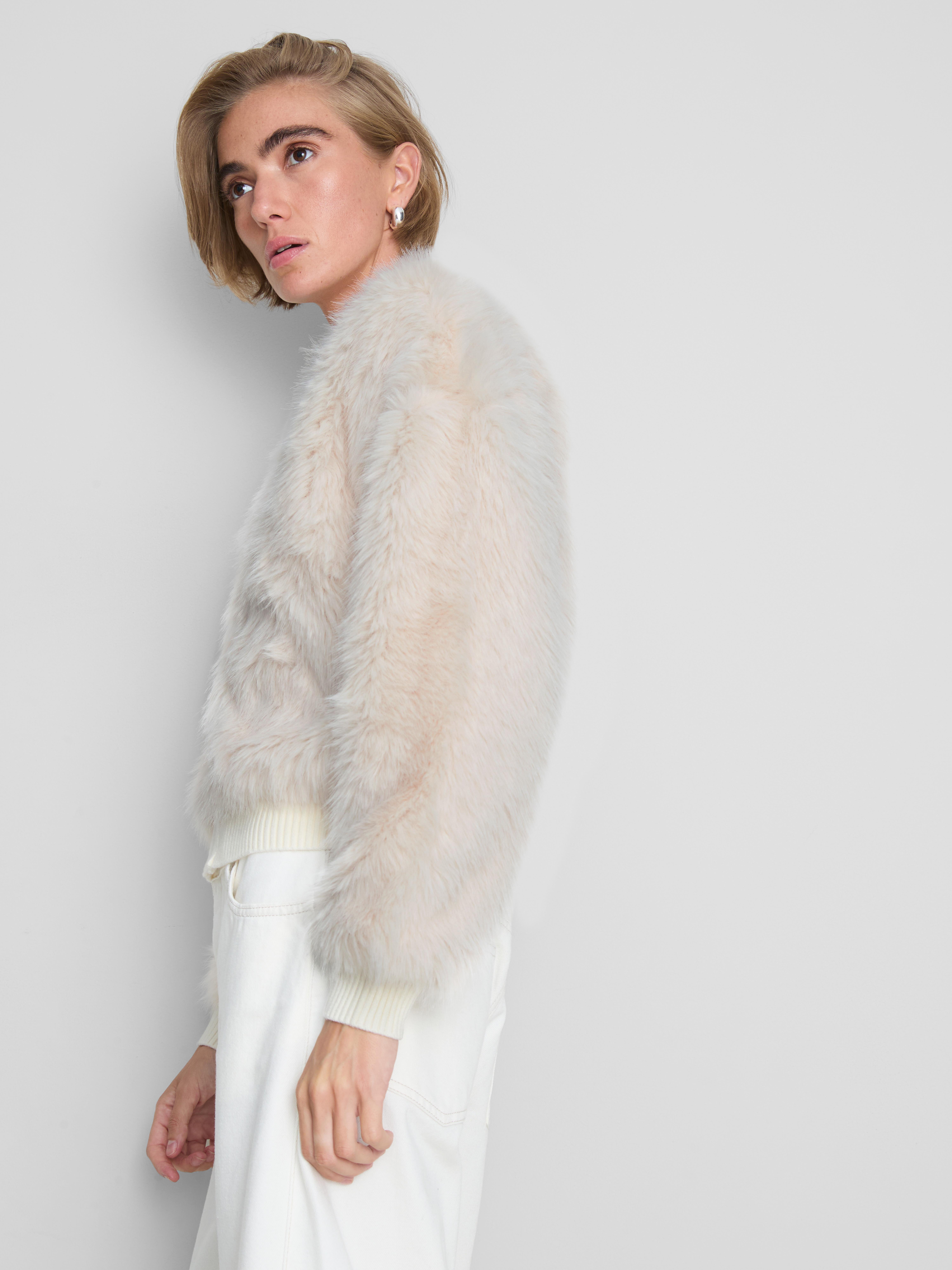 Faux Fur Bomber Cardigan