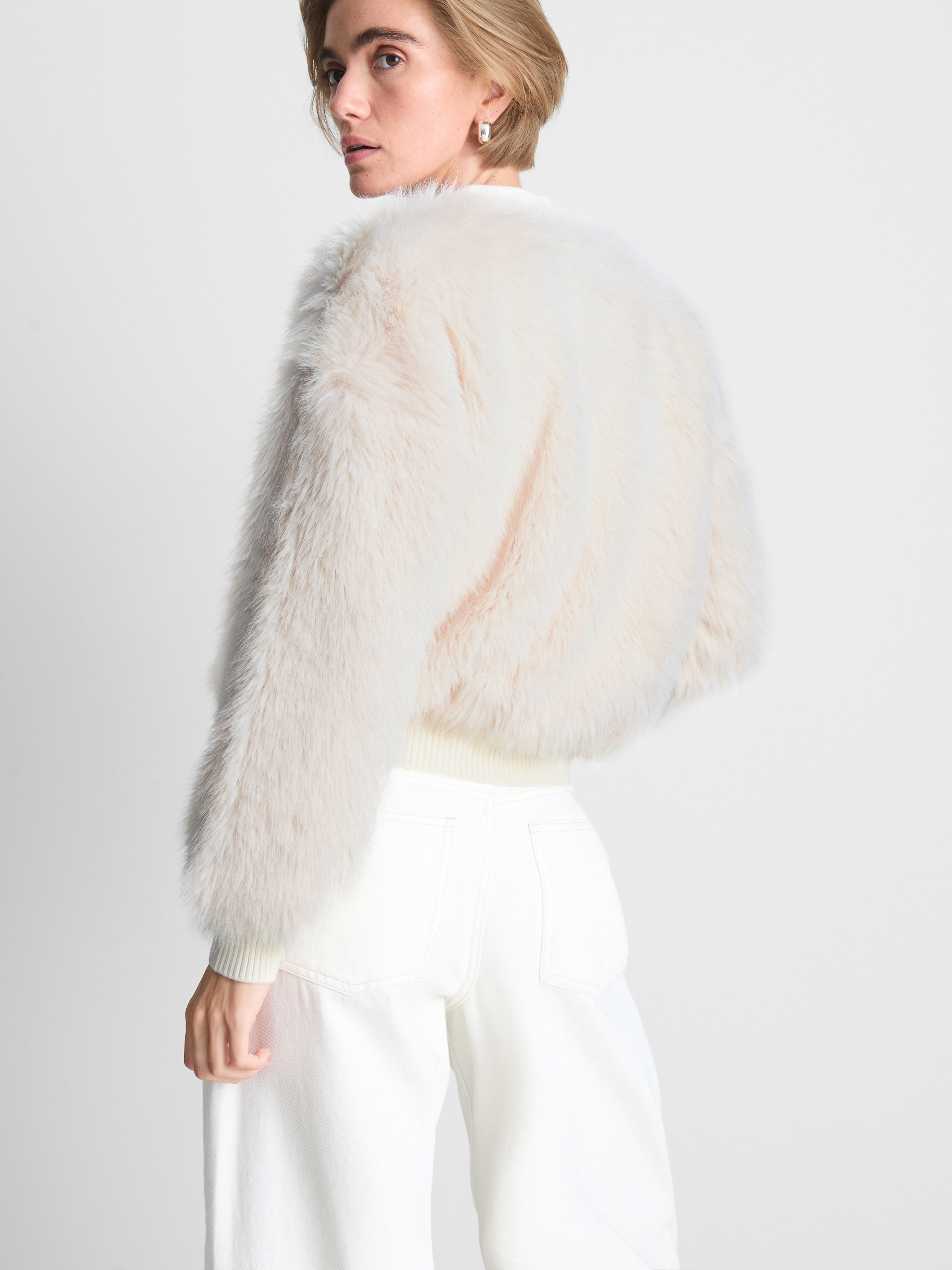 Faux Fur Bomber Cardigan