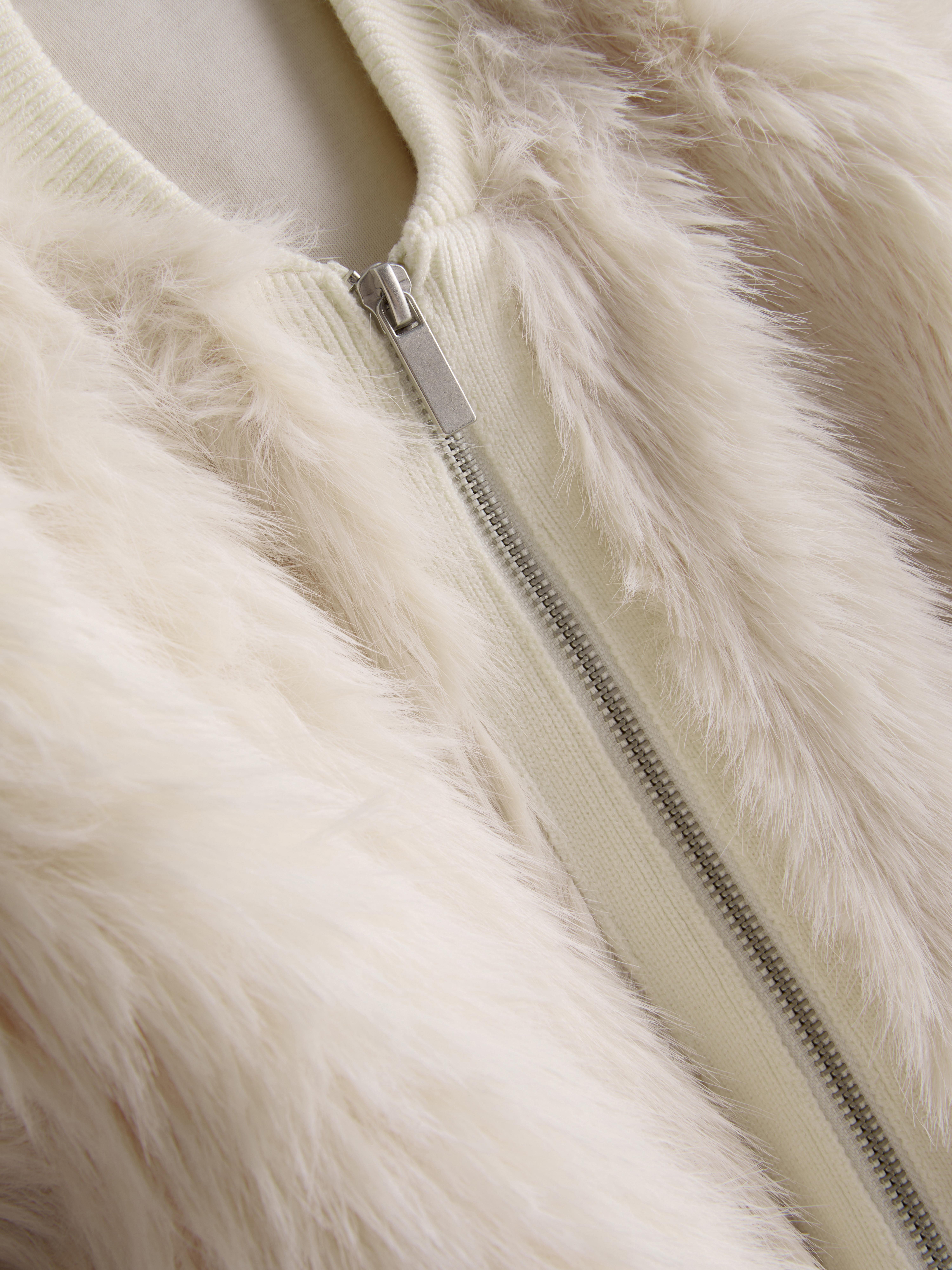Faux Fur Bomber Cardigan