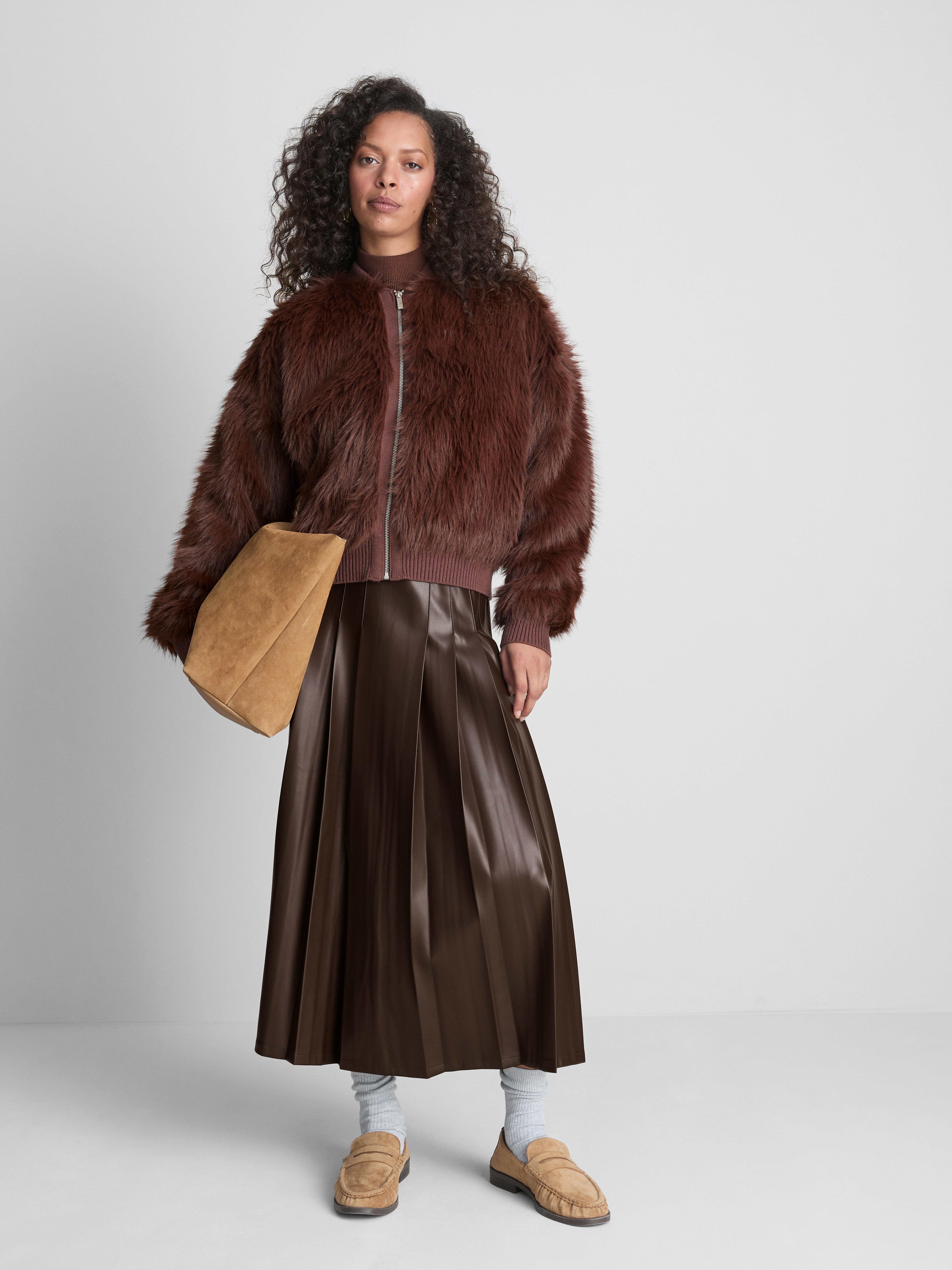 Faux Fur Bomber Cardigan