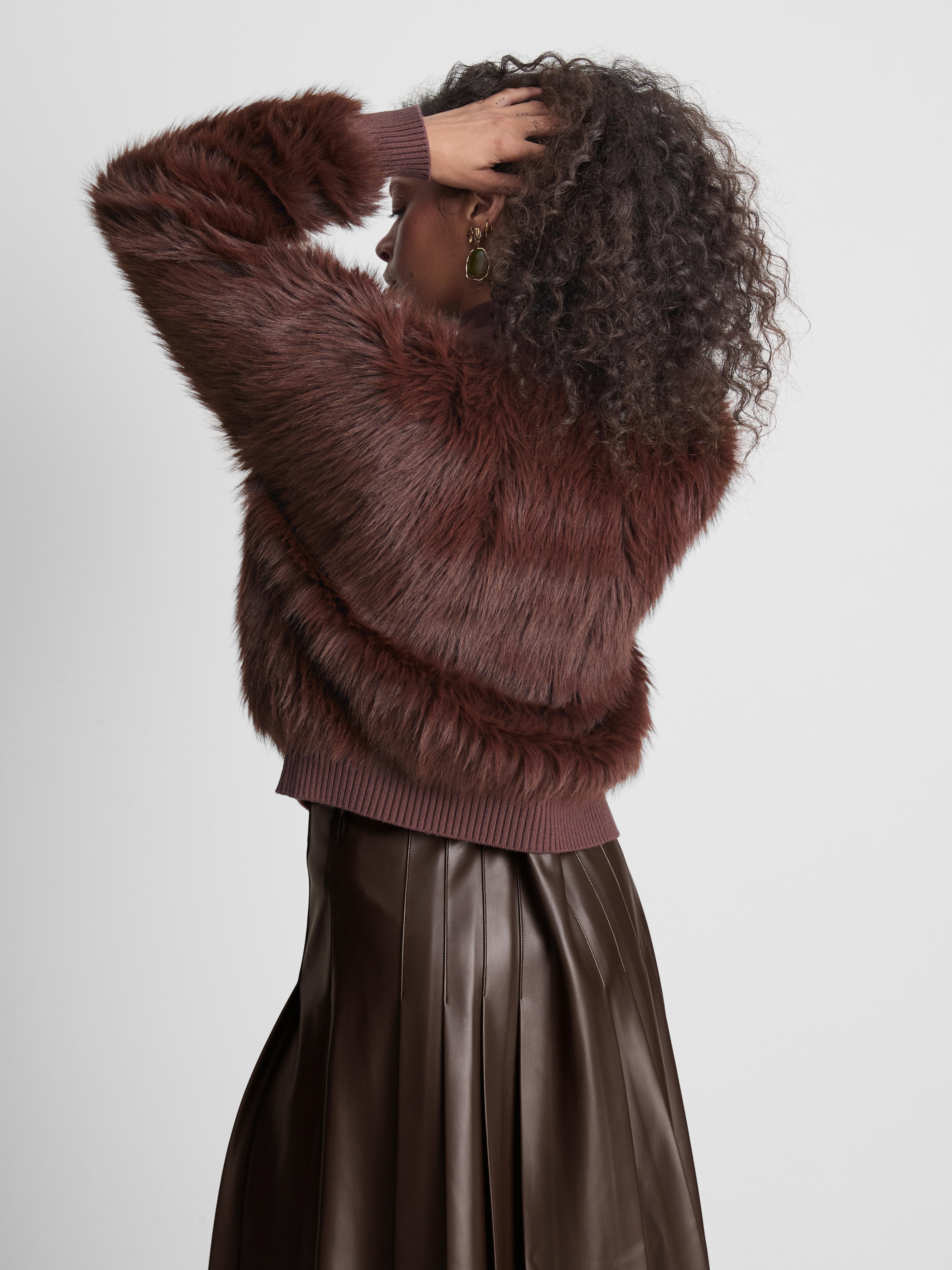 Faux Fur Bomber Cardigan