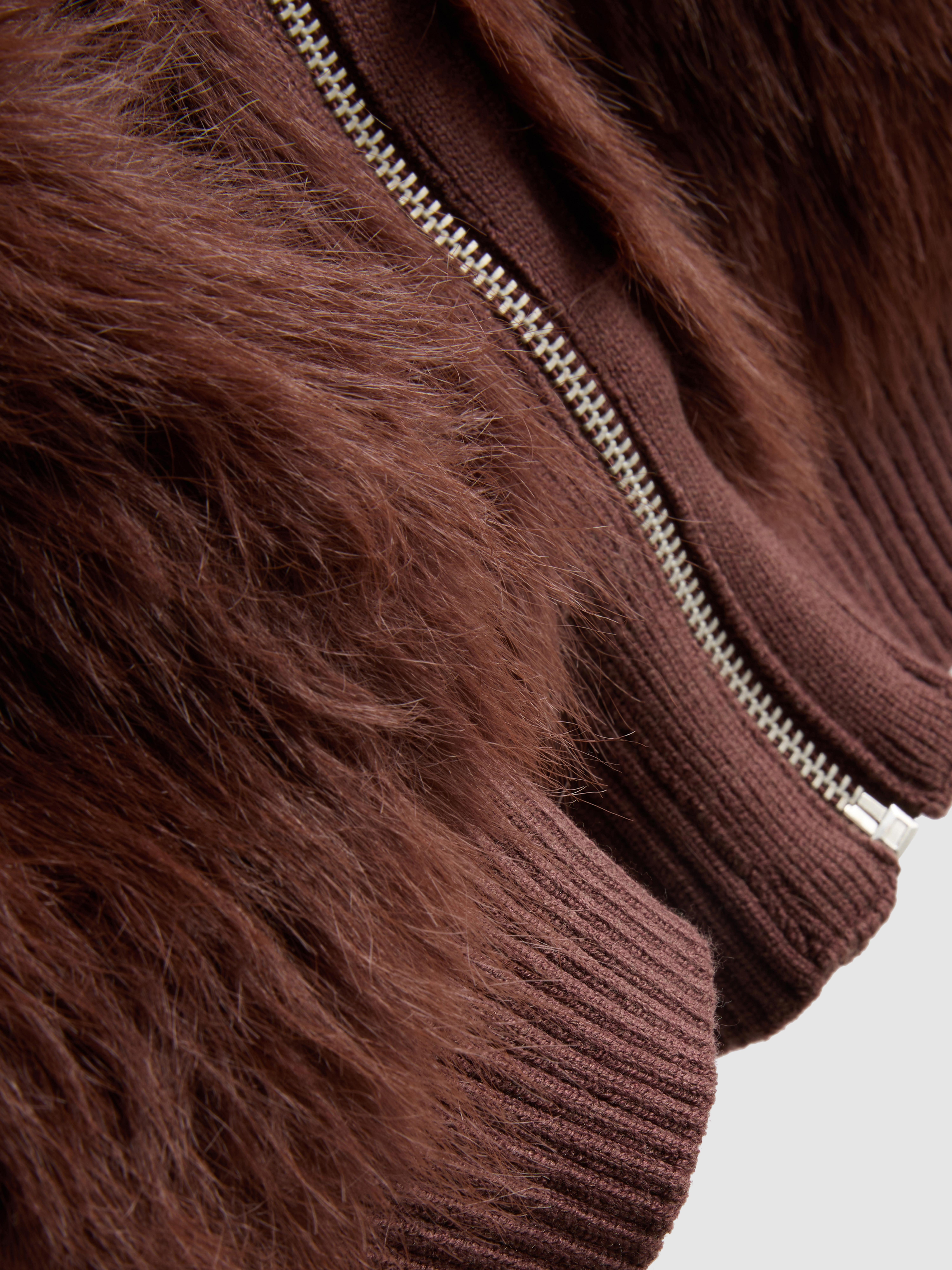 Faux Fur Bomber Cardigan