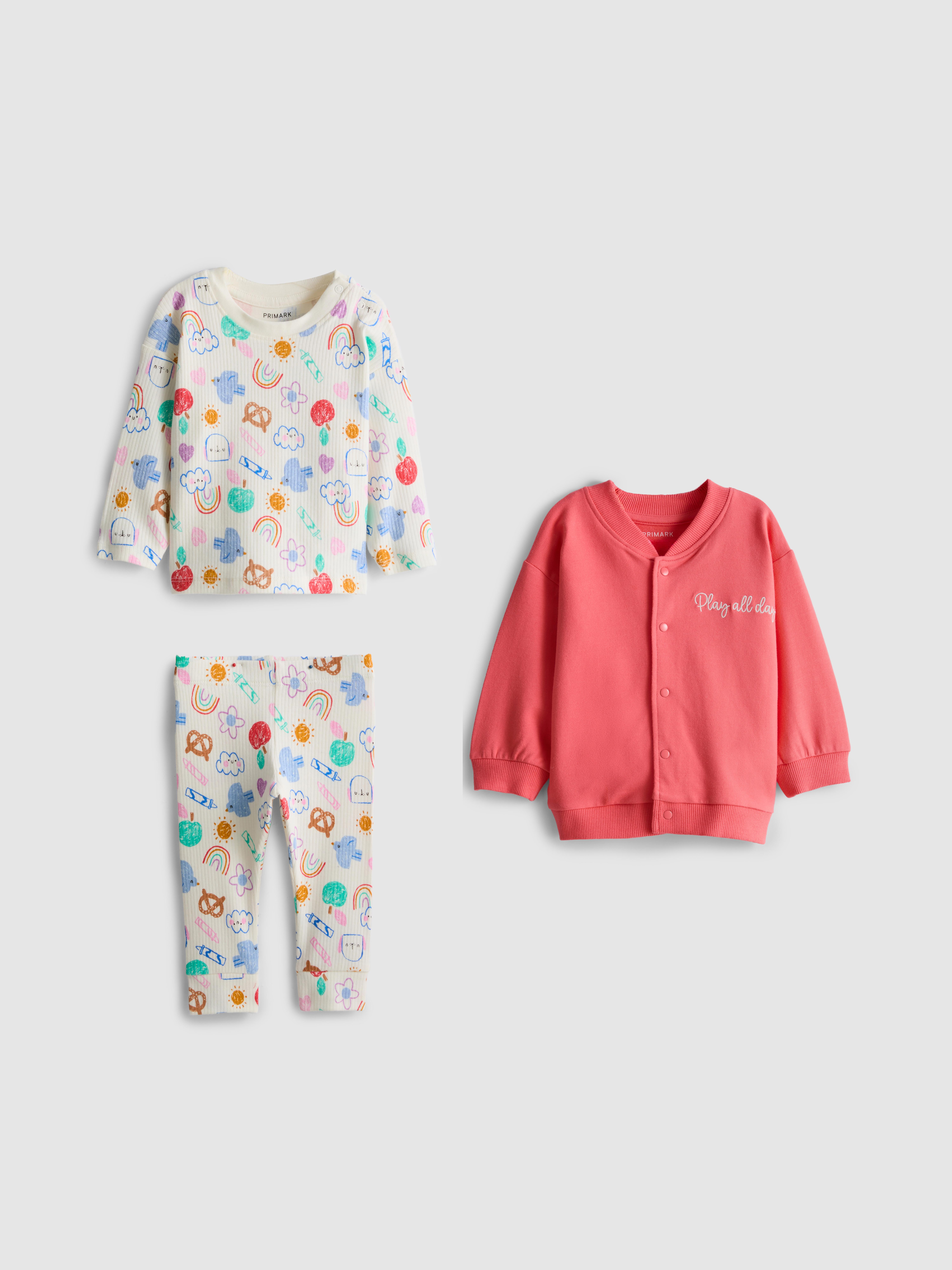 0–18 Monate | Bekleidungsset für Neugeborene mit Muster, 3-teilig