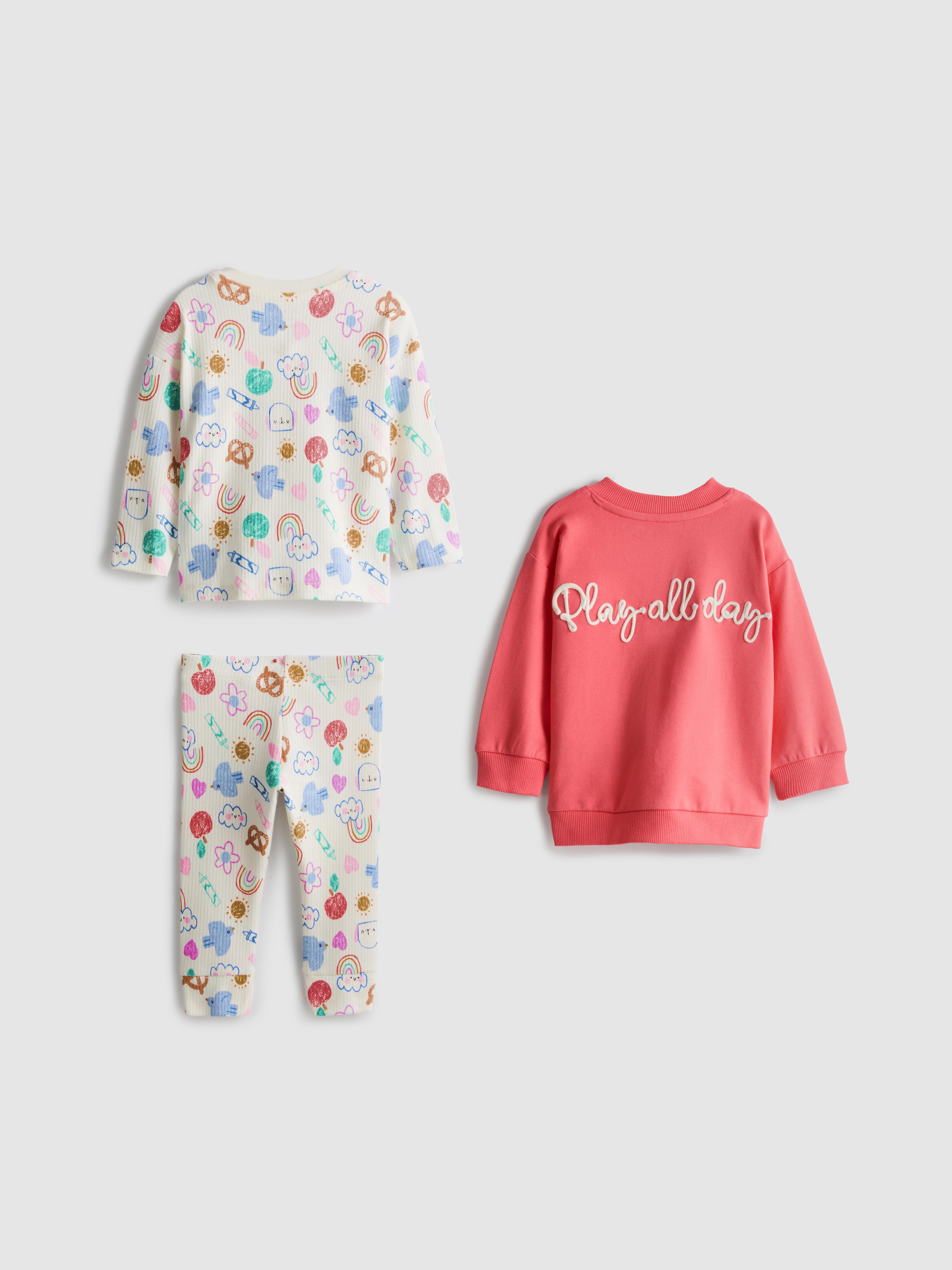 0–18 Monate | Bekleidungsset für Neugeborene mit Muster, 3-teilig